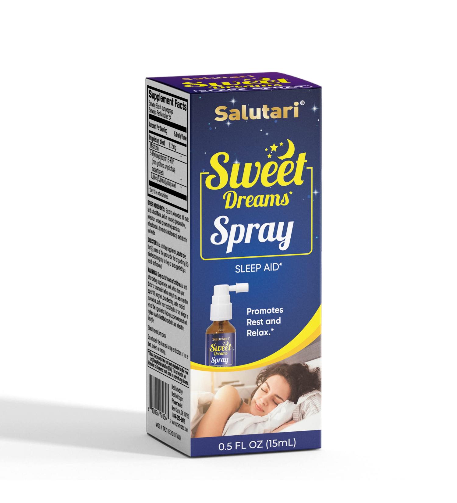 Salutari Sweet Dreams Sleep Aid Oral Spray - Natural Rest & Relaxation 0.5 fl oz - Shop Internationally - Buy Online on GoSupps.com