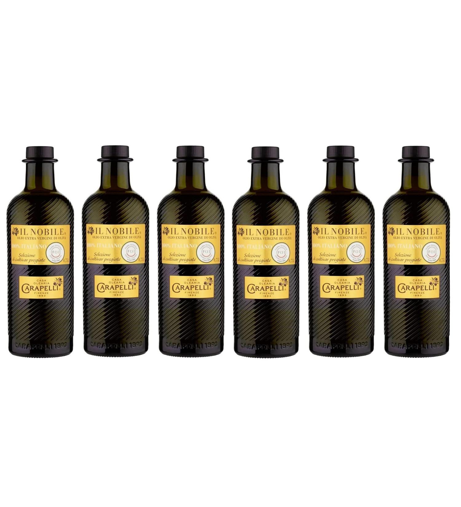  Italian Gourmet E.R. Carapelli IL NOBILE 100% Extra Virgin Olive Oil 6 Bottles x 750 ml  - Buy Online on GoSupps.com