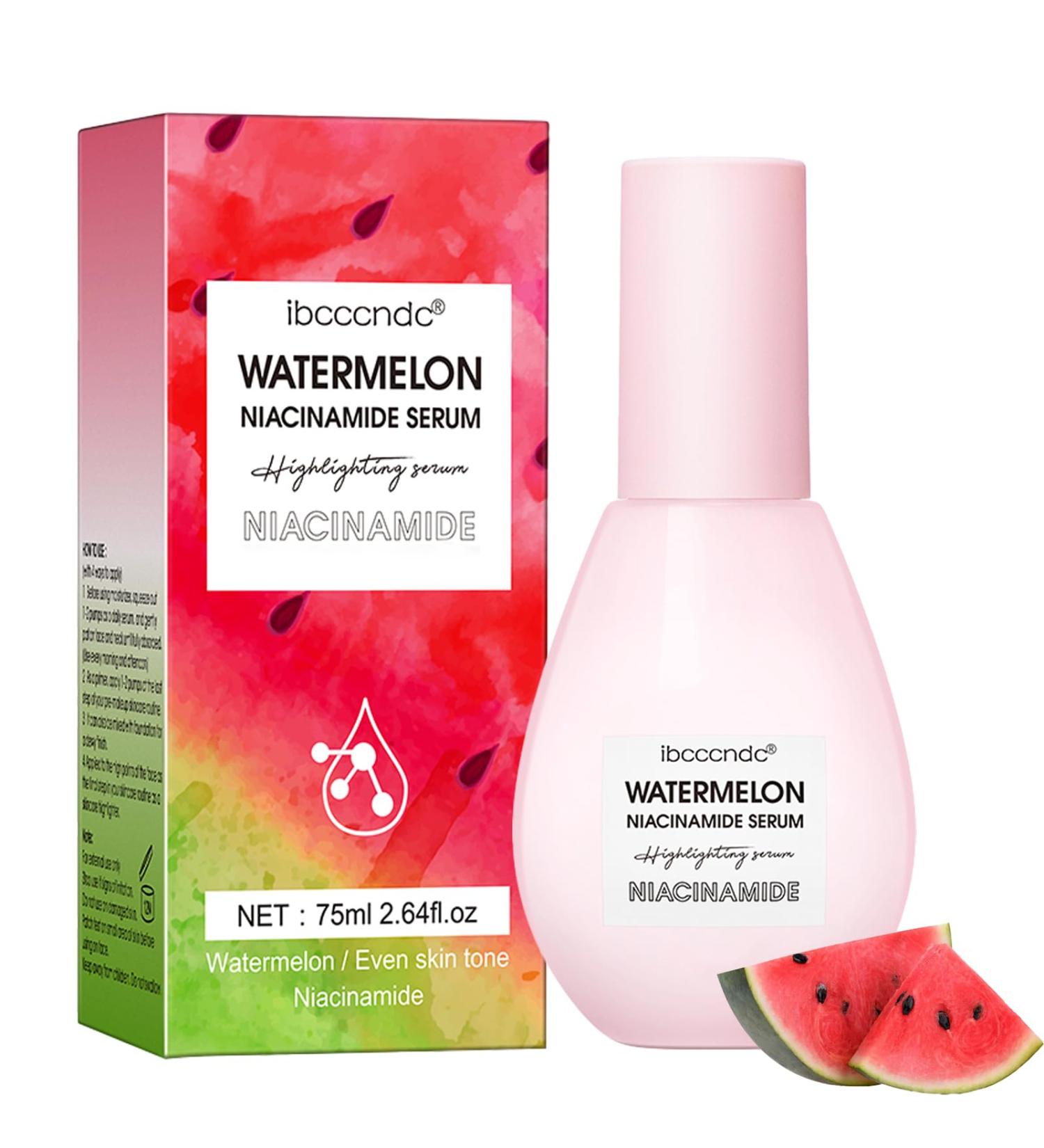 Watermelon Niacinamide Facial Serum | Pore Minimizer & Hydrating Makeup Primer | Lightweight Glow Serum (75ML - Buy Online on GoSupps.com