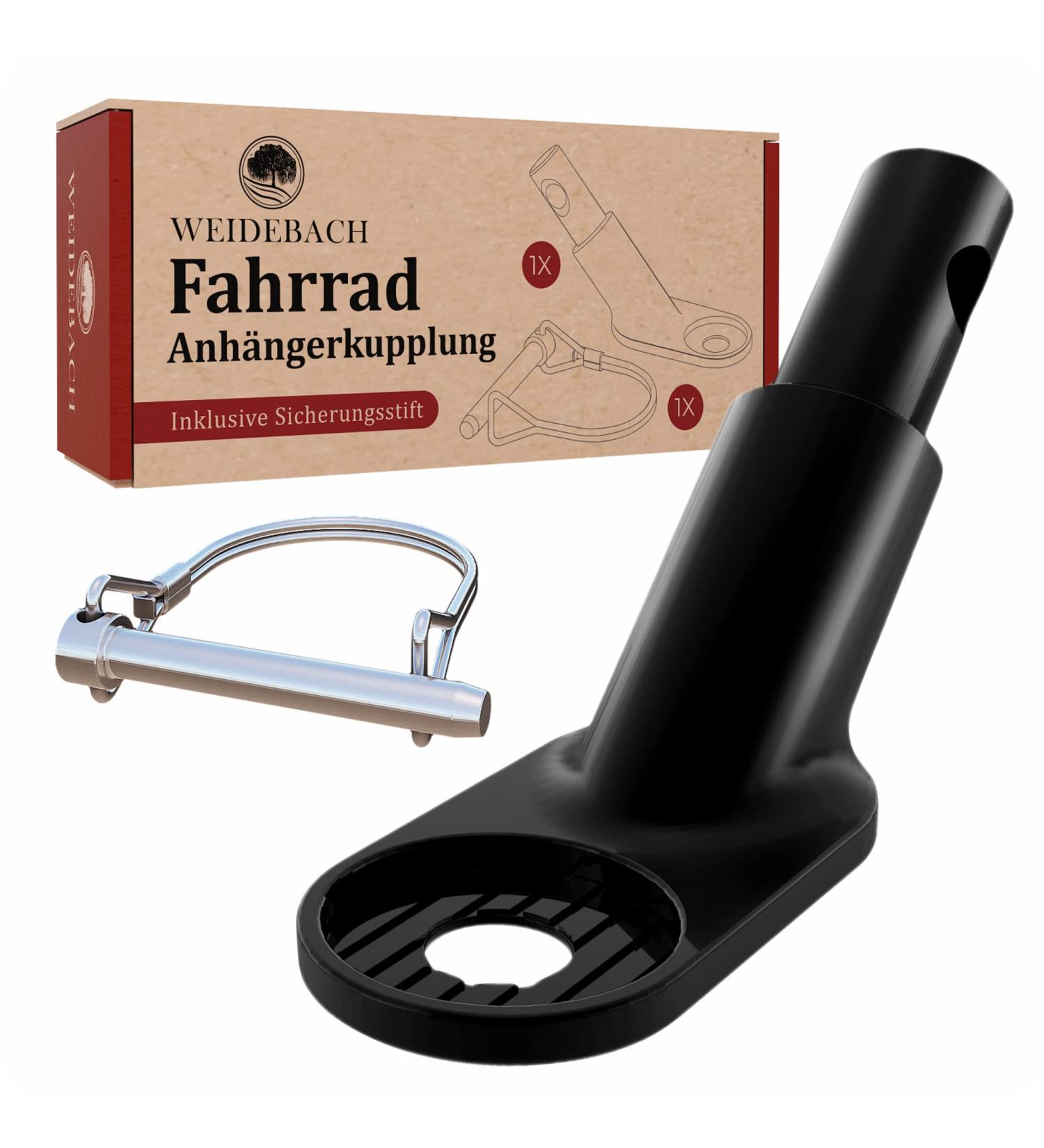 Weidebach Stable Bicycle Trailer Coupling - High Driving Stability Universal Fit for Standard Strollers - Durable Black One-Piece Design - Buy Online on GoSupps.com