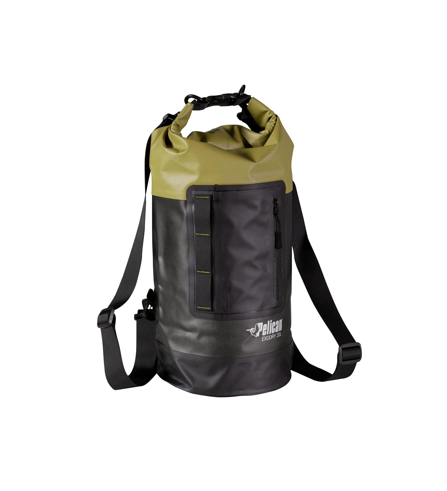 Pelican ExoDry 20L Medium Black Drybag - Waterproof with Shoulder Straps - Roll Top Compression for Kayaking, Rafting, Hiking, Fishing - Buy Online on GoSupps.com