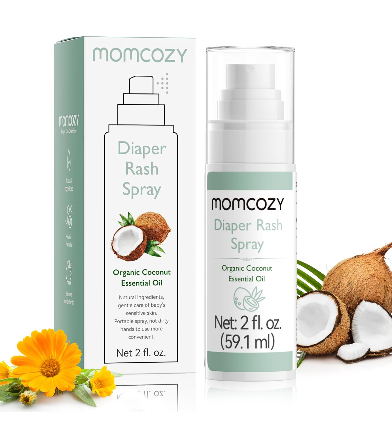 Momcozy Baby Diaper Rash Cream Spray - Natural Hypoallergenic Fragrance-Free Skin Care for Sensitive Skin - 200 Sprays 2 oz - Buy Online on GoSupps.com