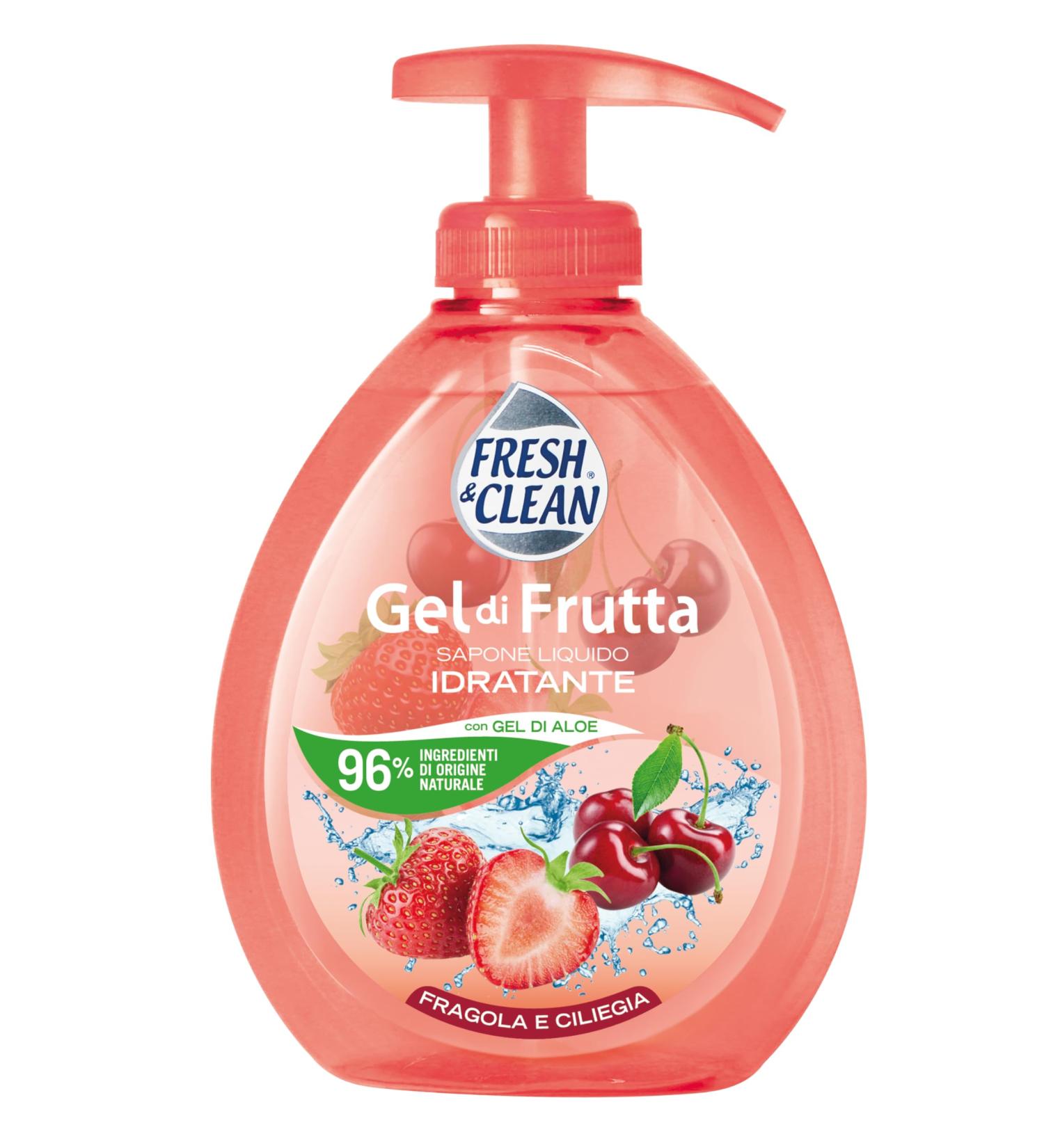 Fresh & Clean Savon Gel Fraise ml.300 Fraise 300 ml (Lot de 1)
