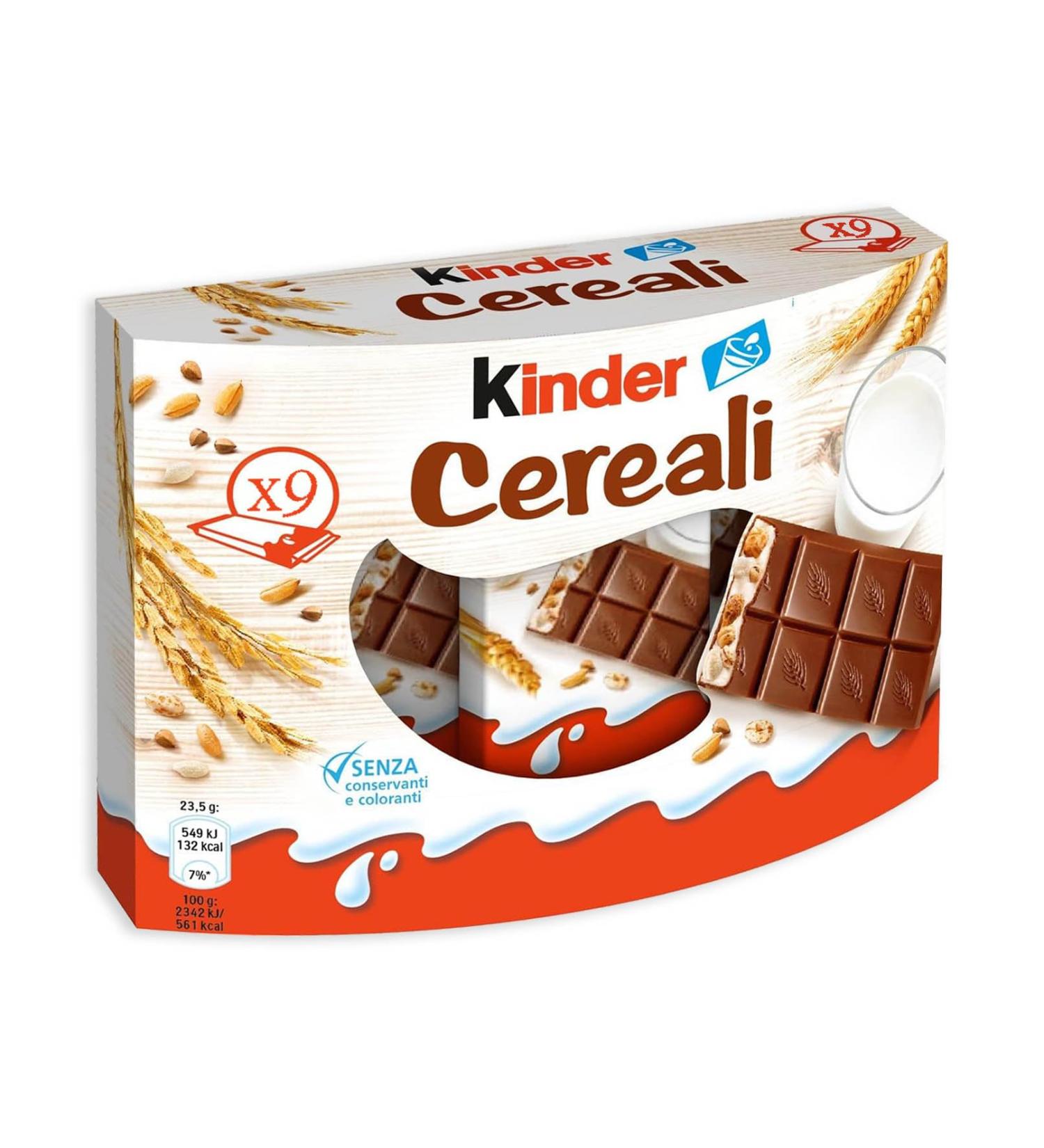 CAIYA Ferrero Kinder Cereal Tablet Covered with Milk Chocolate 9 Single Portions 210g