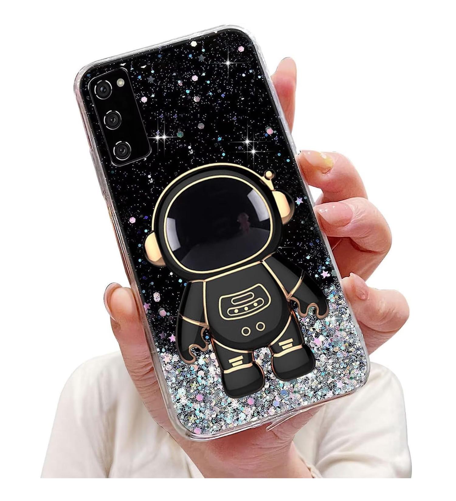 Buy Tivenfezk Nadoli Astronaut Hidden Stand Shell for Samsung Galaxy A02S - Glitter Soft Silicone Protective Cover - Buy Online on GoSupps.com