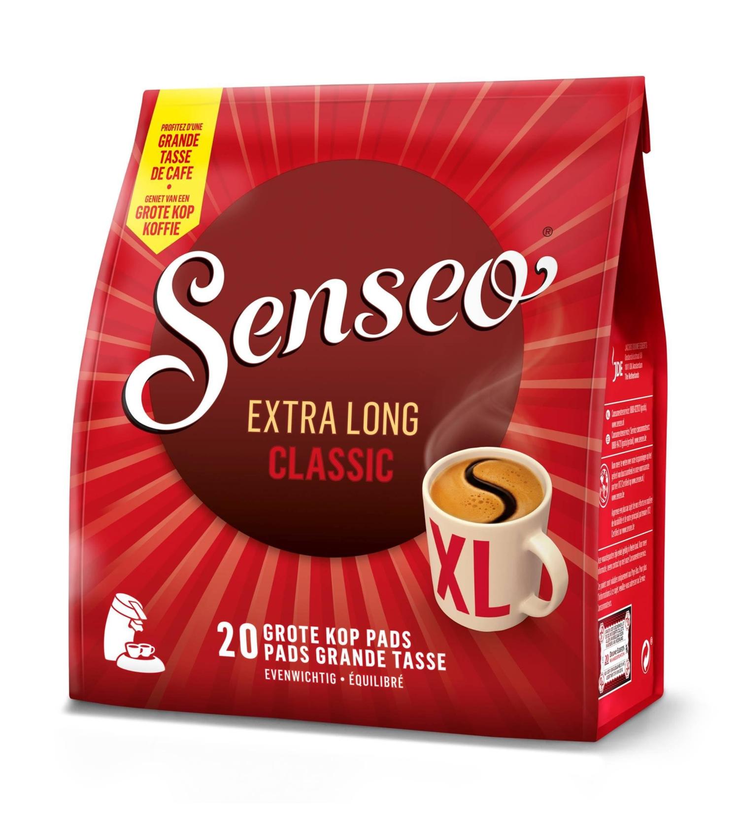 8 x Senseo Extra Long Classic Mug Size 20 Pads (160 Pads) Medium/Regular Roast - Buy Online on GoSupps.com