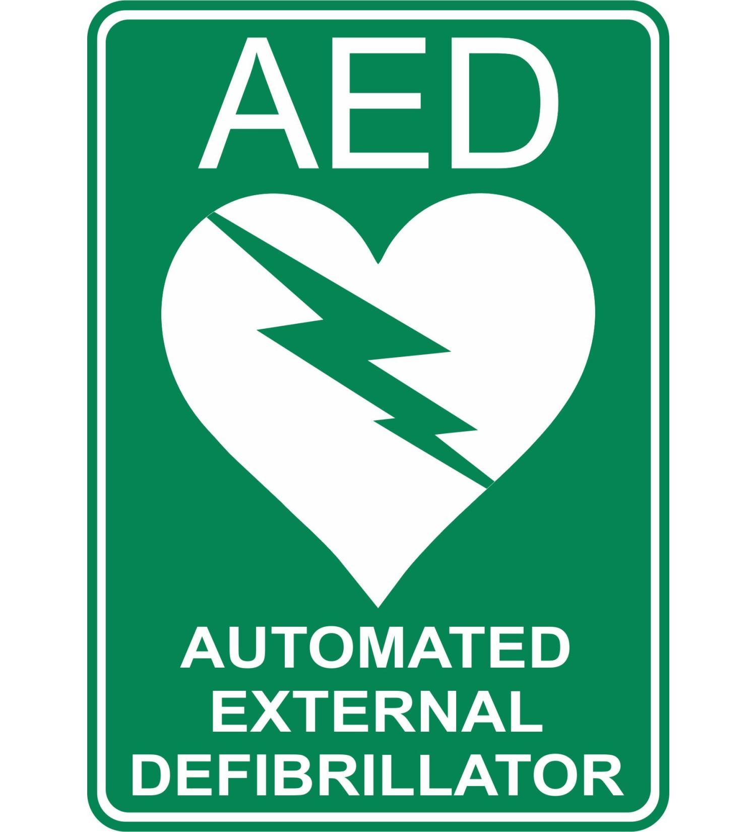 2 X AED DEFIBRILLATOR STICKER