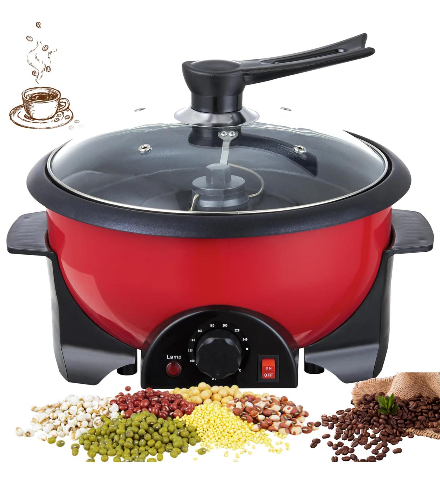 Home Coffee Roaster 1200W Electric Coffee Roaster For Coffee Beans Nuts Peanuts Cashews Chestnuts 0-240 C Non-stick Coating Coffee Roaster Shop/Home Red - Buy Online on GoSupps.com