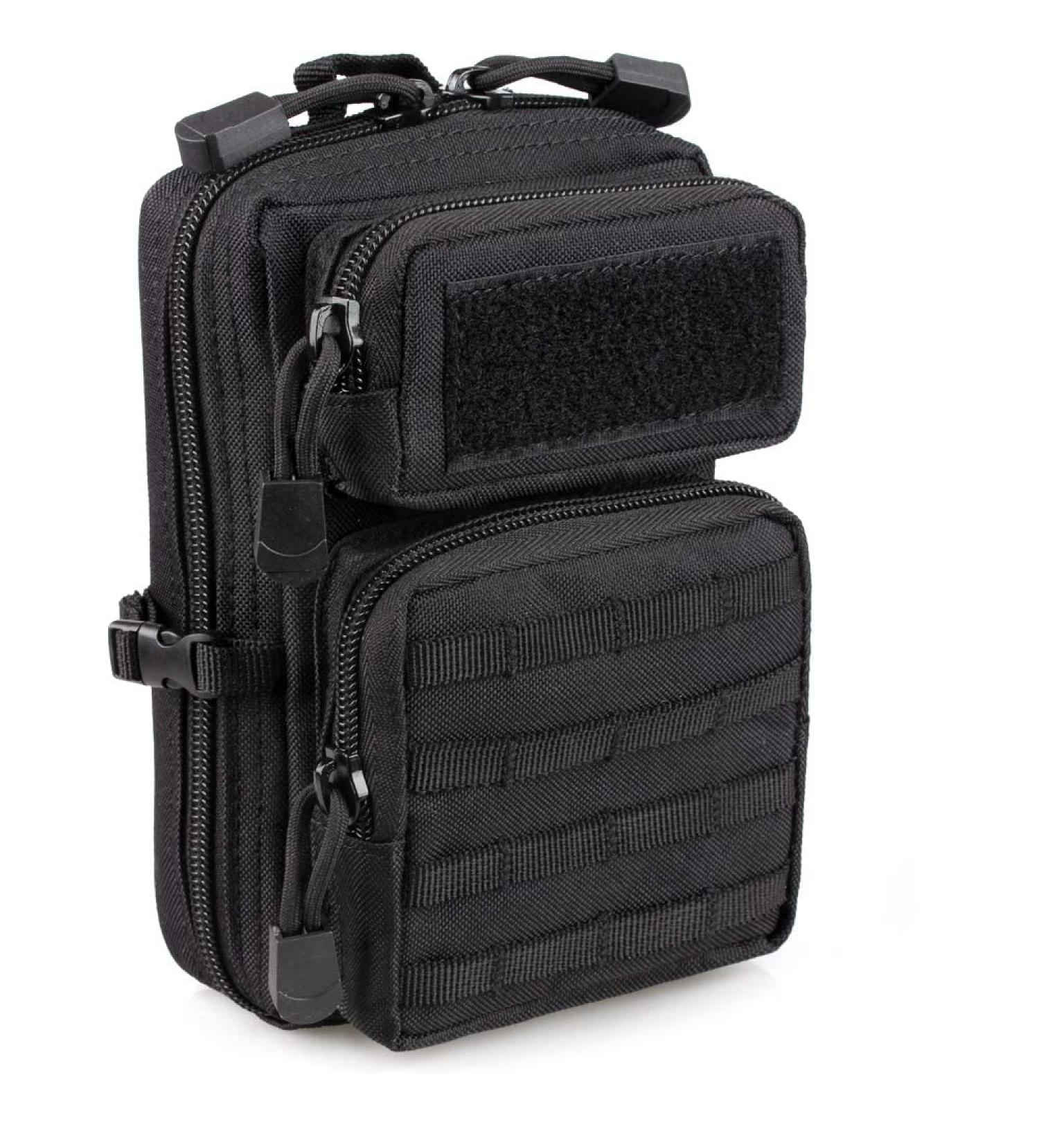 LIVANS Tactical Molle Utility Pouch - EDC Tool & Phone Holder | Mini Waist Pack for Medical & IFAK | 3-Day Assault Backpack Accessory - Black - Buy Online on GoSupps.com