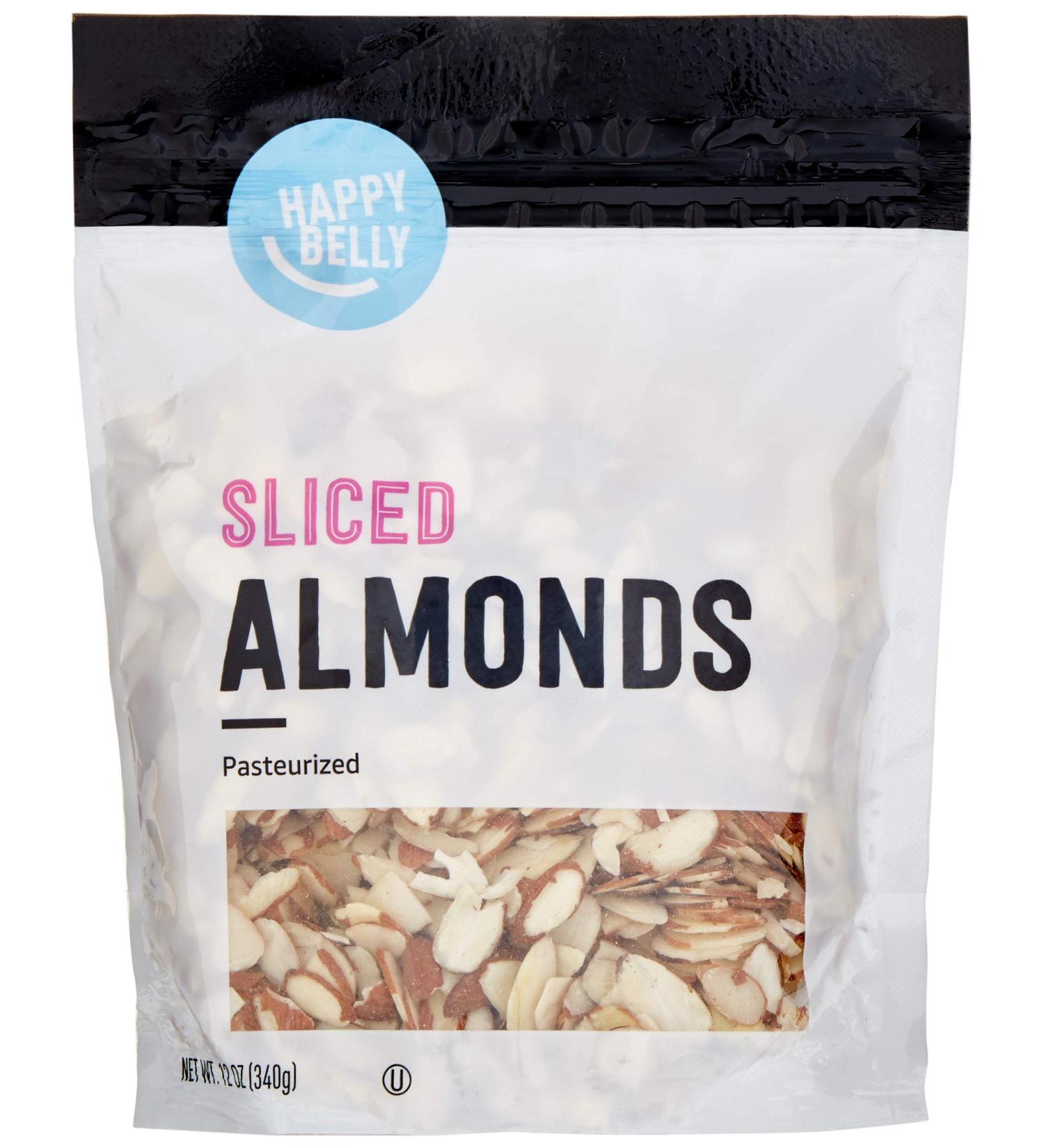 Amazon Brand - Happy Belly Sliced Almonds 12 Ounce (Pack of 1) - Buy Online on GoSupps.com
