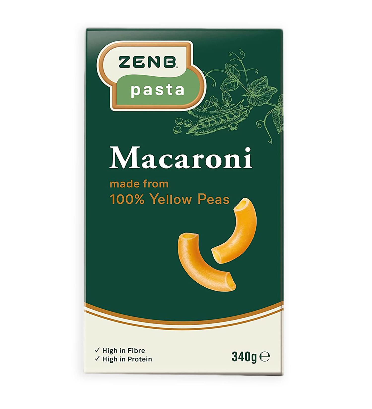 ZENB Gluten Free Yellow Pea Macaroni Pasta - Vegan & Coeliac Friendly - High Protein 340g (Single Box) - Buy Online on GoSupps.com