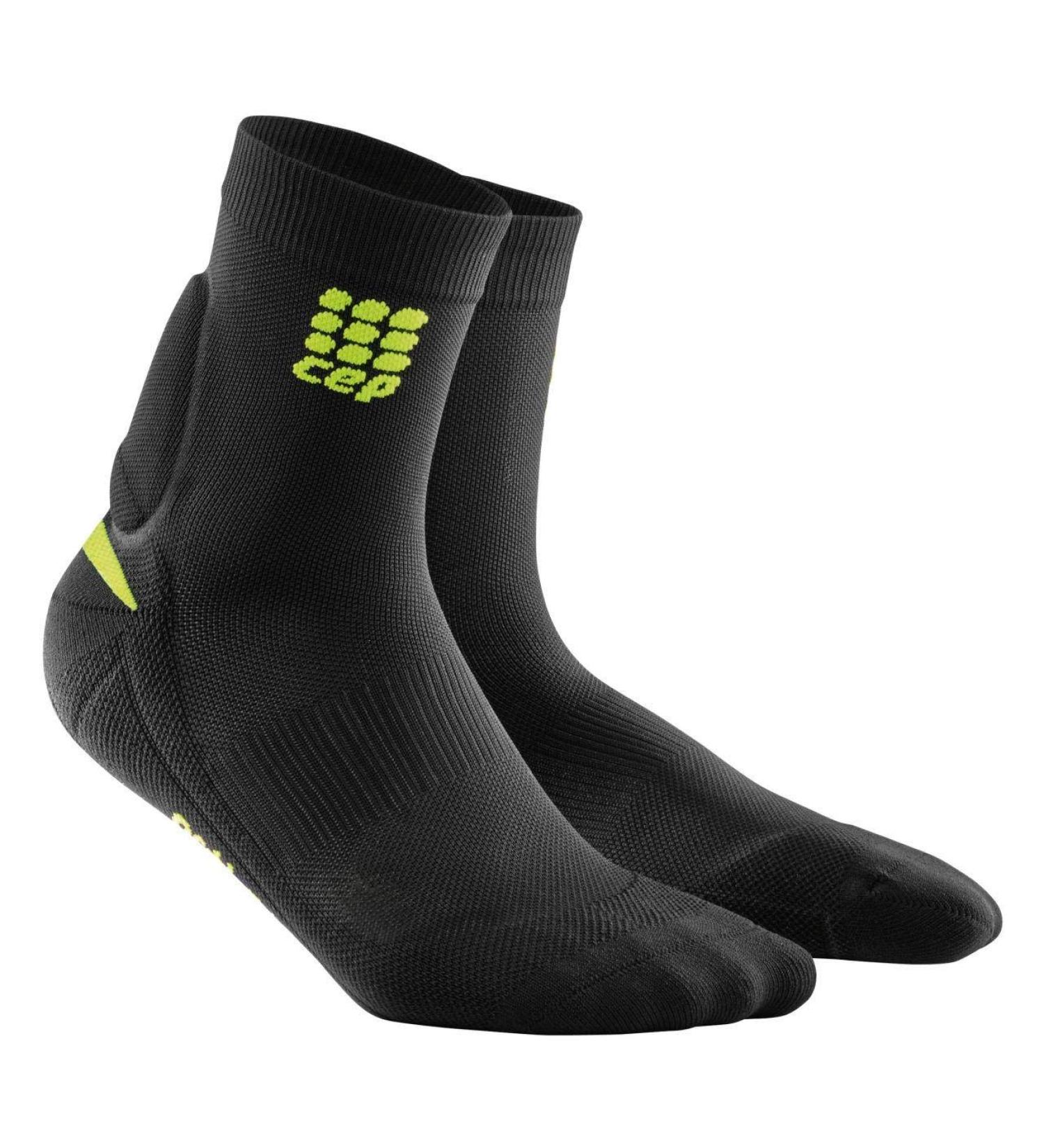 CEP Women's Ortho+ Achilles Short Socks Circulation Muscle Stability Recovery 2 Black/Green