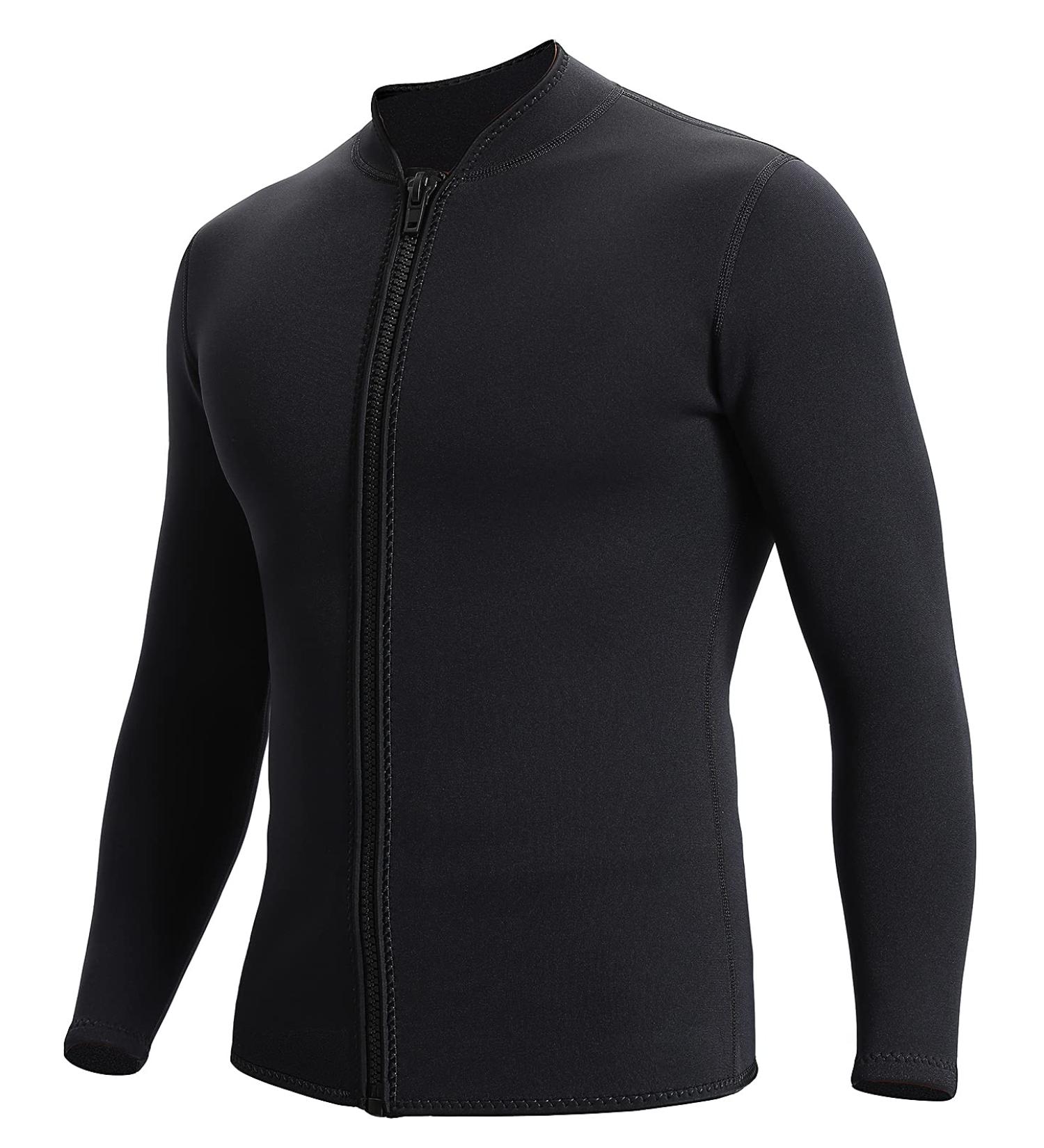 FLEXEL 3mm Neoprene Wetsuit Top with Front Zipper | Diving, Snorkeling, Surfing, Kayaking | 3X-Large Men/Black - Buy Online on GoSupps.com