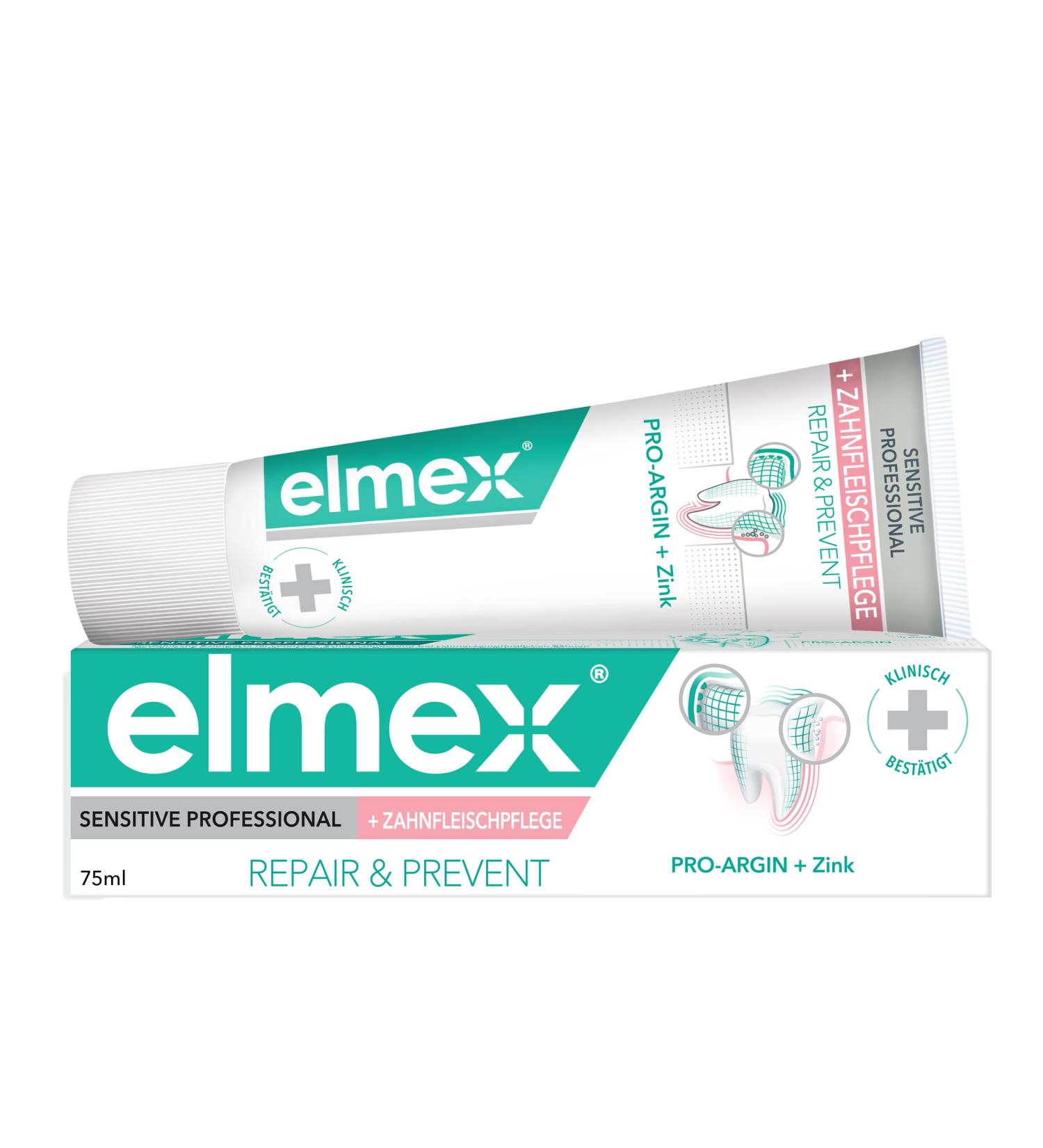 Elmex Sensitive Professional Repair & Prevent Toothpaste 75ml | Medical Tooth Cleaning for Gum Protection & Pain Relief - 1 Pack - Buy Online on GoSupps.com
