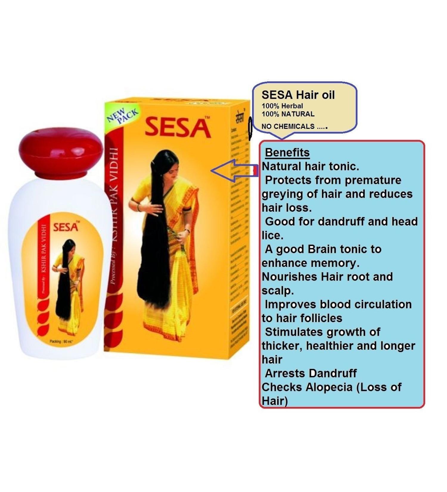2 X Sesa Hair Oil For Antidandruff Hair Loss Greying Healthy Hair Herbal 90Ml (Ship from India)