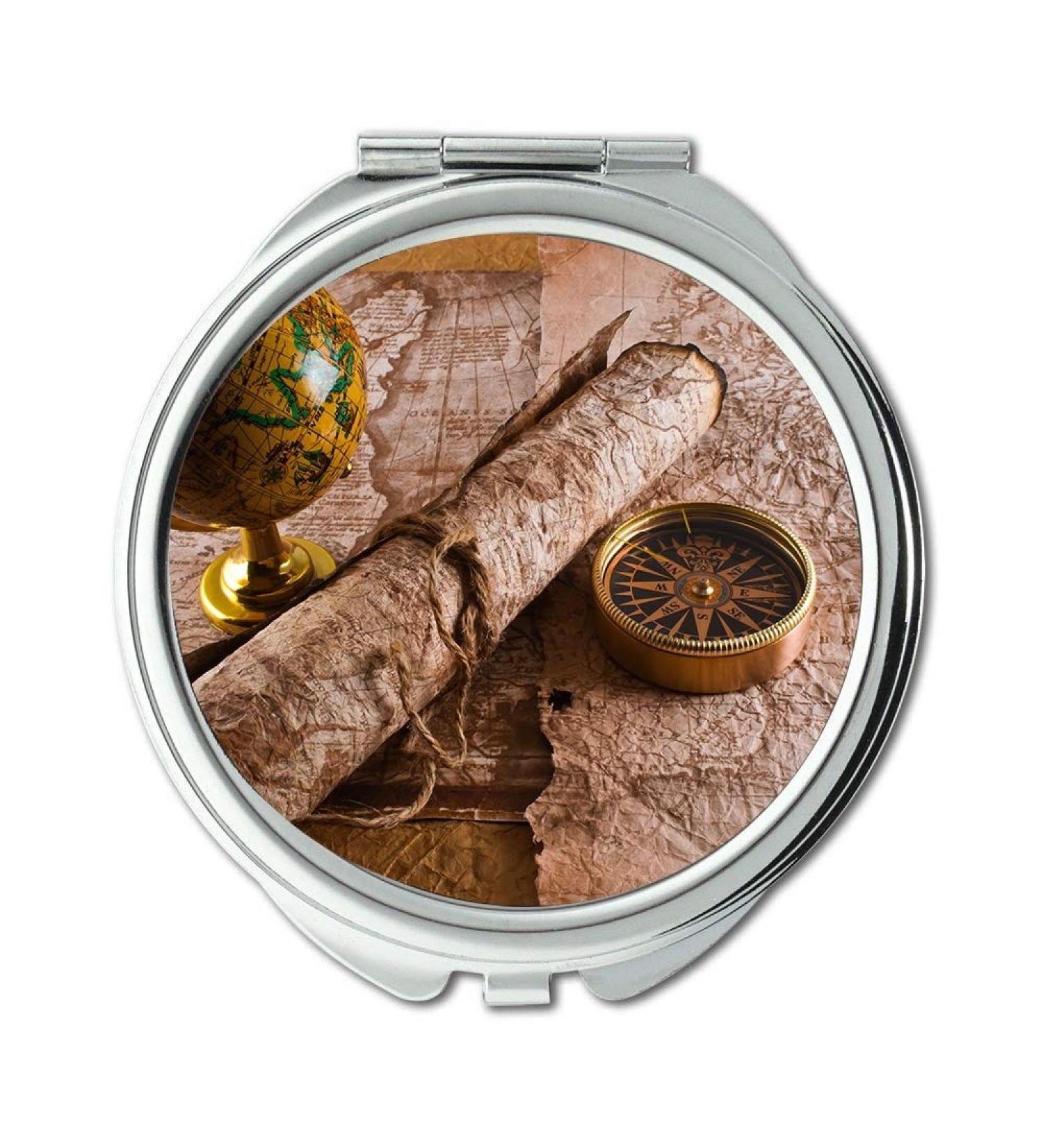 Mirror Compact Mirror Map Wallpaper map my run Pocket Mirror portable mirror - Buy Online on GoSupps.com