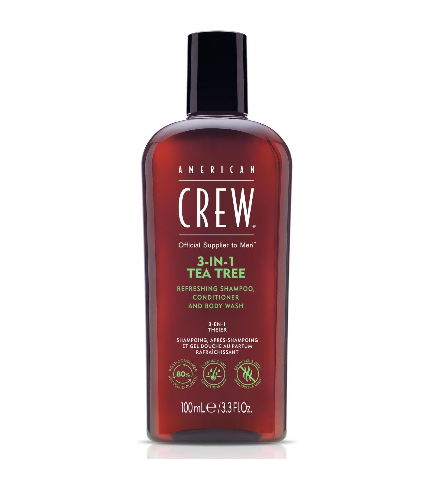 American Crew Tea Tree 3-In-1 Men's Shampoo, Conditioner & Body Wash 3.3 oz - Buy Online on GoSupps.com