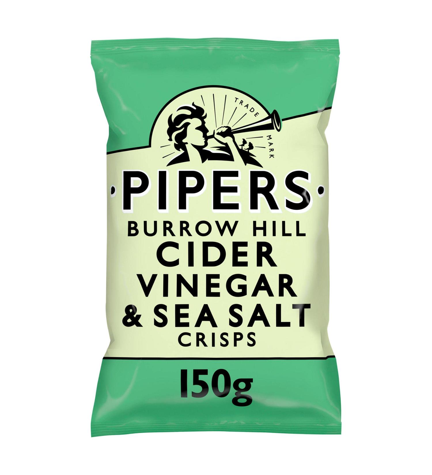 Pipers Crisp Burrow Hill Cider Vinegar and Sea Salt Crisps 150 g - Buy Online on GoSupps.com