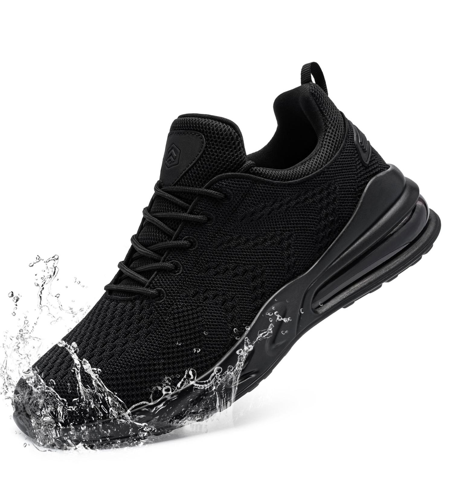 Men's Larnmers Waterproof Running Shoes - Slide-Resistant Casual Sneakers for Sports & Outdoor Fitness - Black 44 EU - Buy Online on GoSupps.com