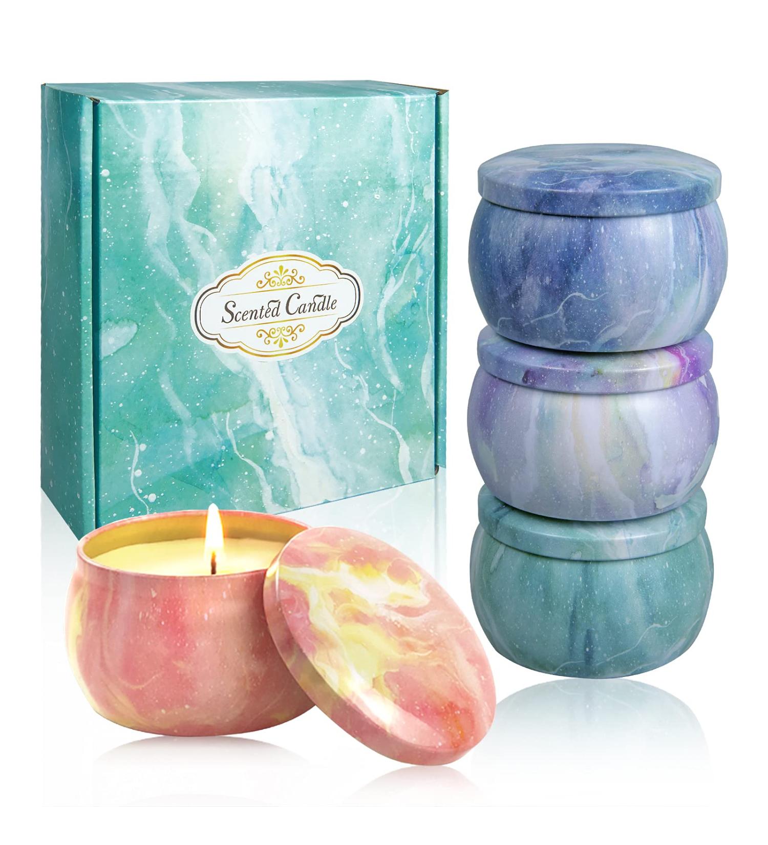 Fragrance Candles Gift Set - 4 Pack 4.4 oz Soy Wax Aromatherapy Candles | Strongly Fragrant Essential Oils for Stress Relief | Perfect for Christmas Birthdays & Mother's Day | Decorative Candles for Home & Bathroom - Buy Online on GoSupps.com