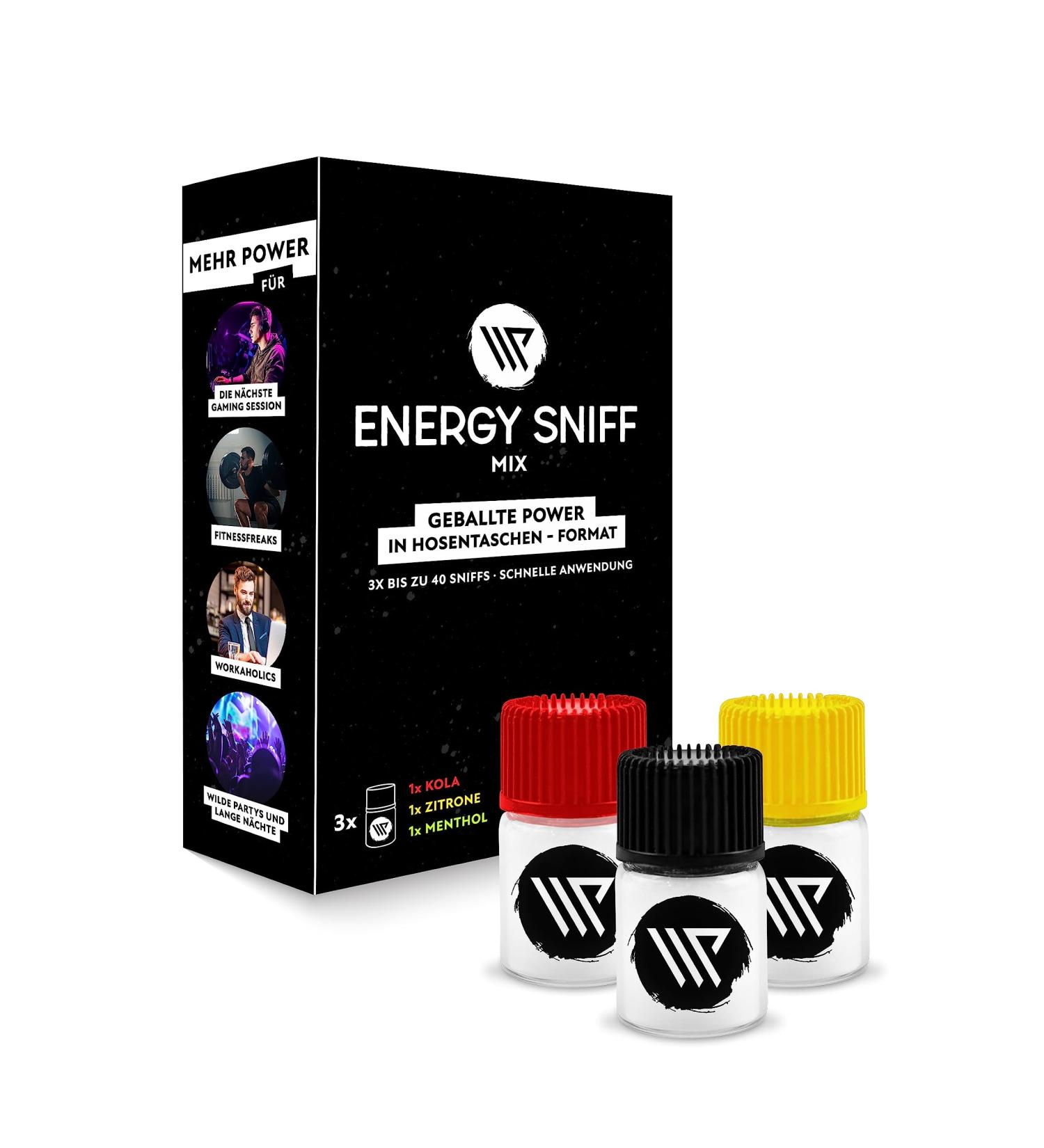 WP Energy Sniff Booster - 3 Pack Energy Snuff Powder | 2g Each | Focus & Refresh | Menthol Kola Lemon | Made in Austria | International Shipping - Buy Online on GoSupps.com