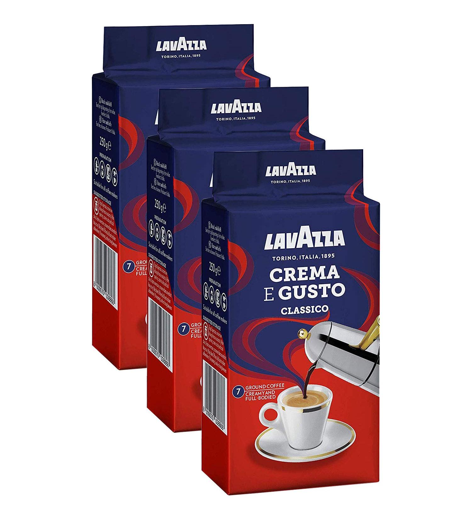  Lavazza Lavazza Caf Cr me et Gusto ground coffee beans 3 x 250g - Buy Online on GoSupps.com