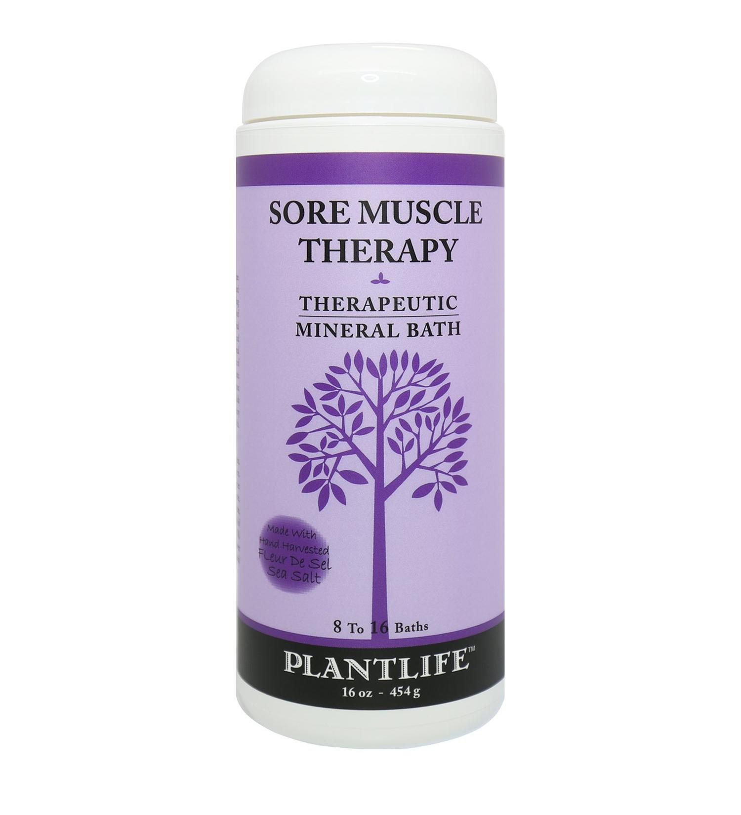 Plantlife Sore Muscle Therapy Bath Salts - Natural Aromatherapy for Balance, Calm, and Tension Relief - 16 oz - Made in California - Buy Online on GoSupps.com