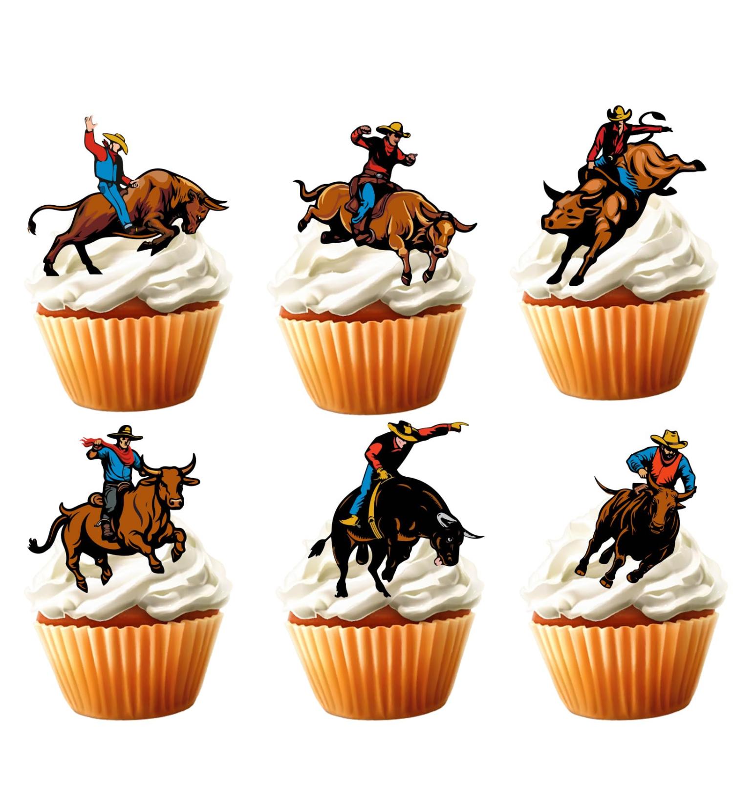 18pcs Cowboy Cupcake Toppers for Boys Girls Western Birthday Party Decorations Cow Cowboy Hats Boots Cake Decorations Rodeo Bullfight Bull Party Supplies - Buy Online on GoSupps.com