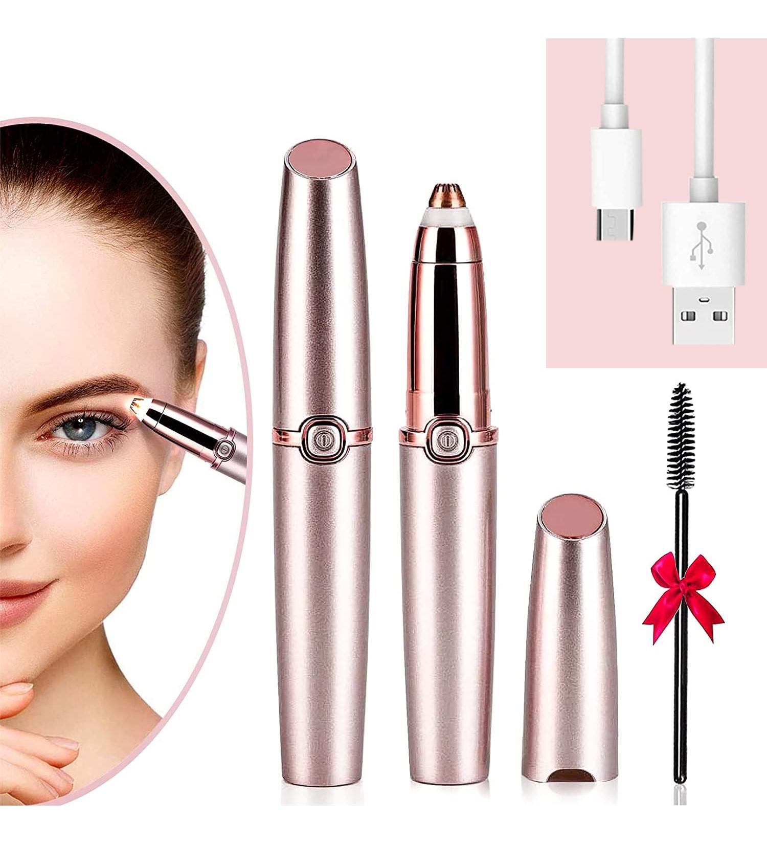 Rechargeable Eyebrow and Nose Hair Removal Trimmer with Light - Painless and Portable for Women and Men - Buy Online on GoSupps.com