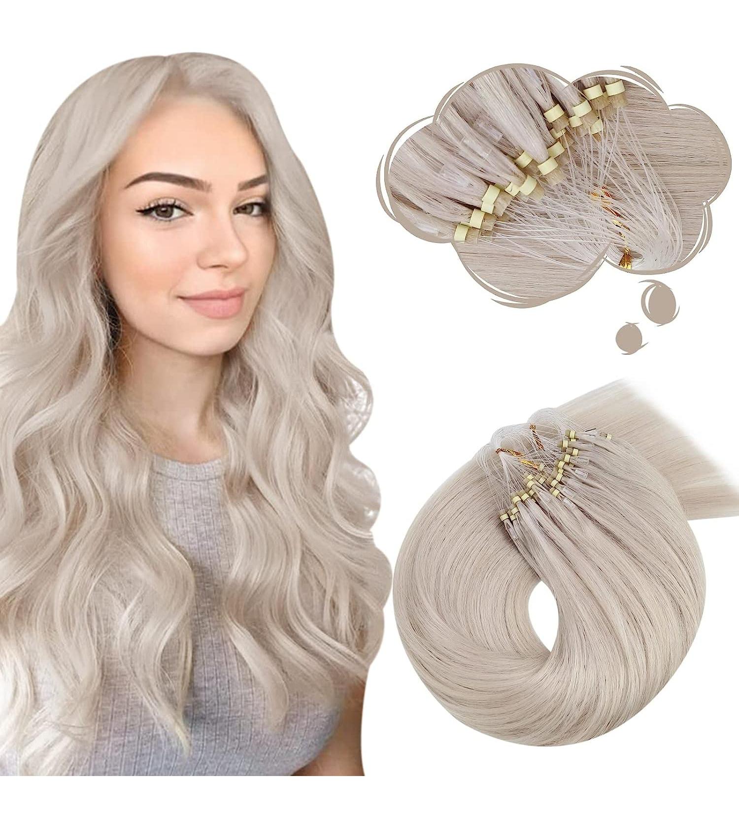 Moresoo #60A Blond Hair Extensions - 55.9 cm 100% Remy Real Hair Soft & Silky with Microrings 1g/Strand 50g - Buy Online on GoSupps.com