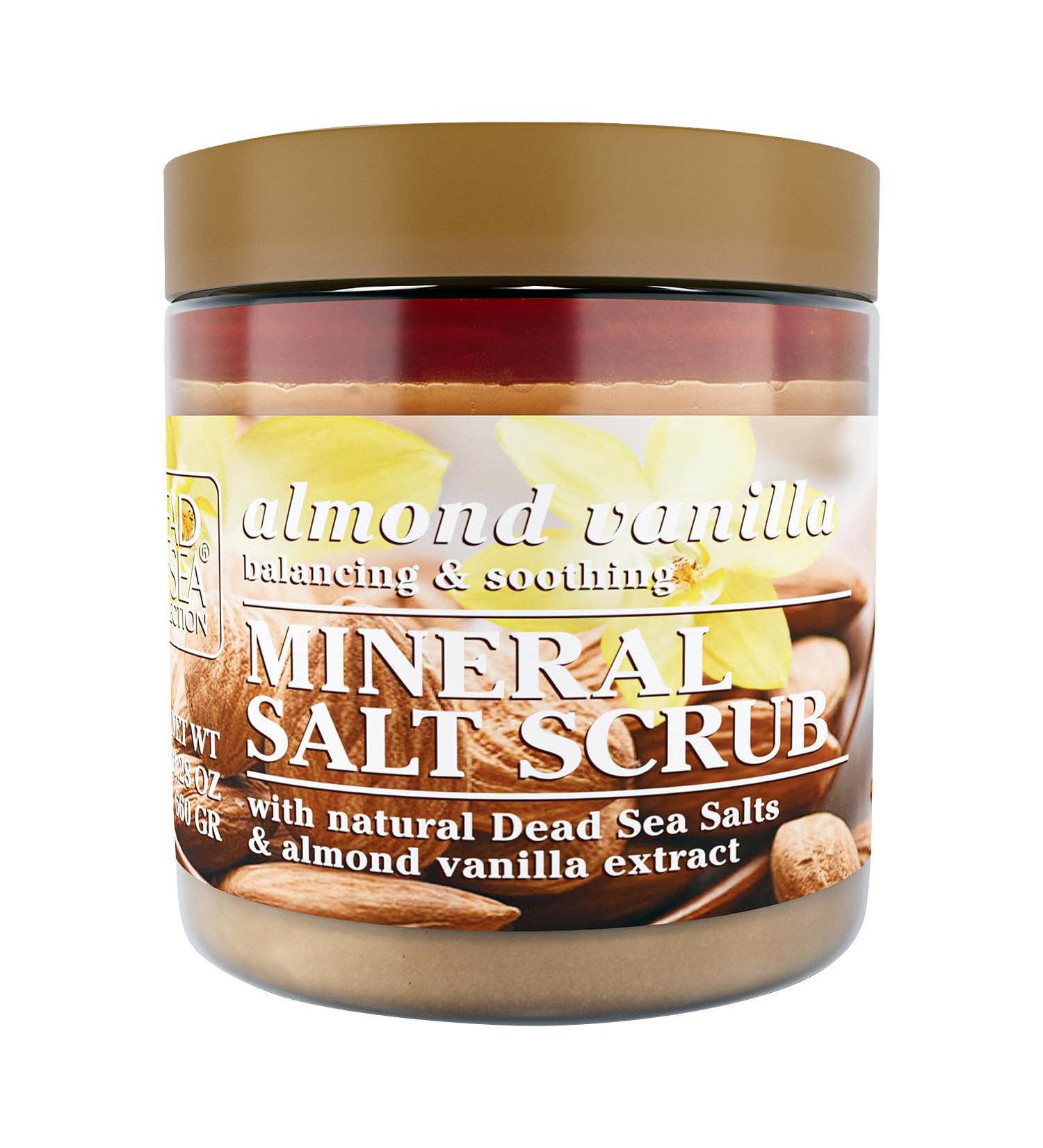 Dead Sea Collection Almond Vanilla Salt Body Scrub 23.28 OZ | Pure Oils & Minerals for Exquisite Skin Care - Buy Online on GoSupps.com