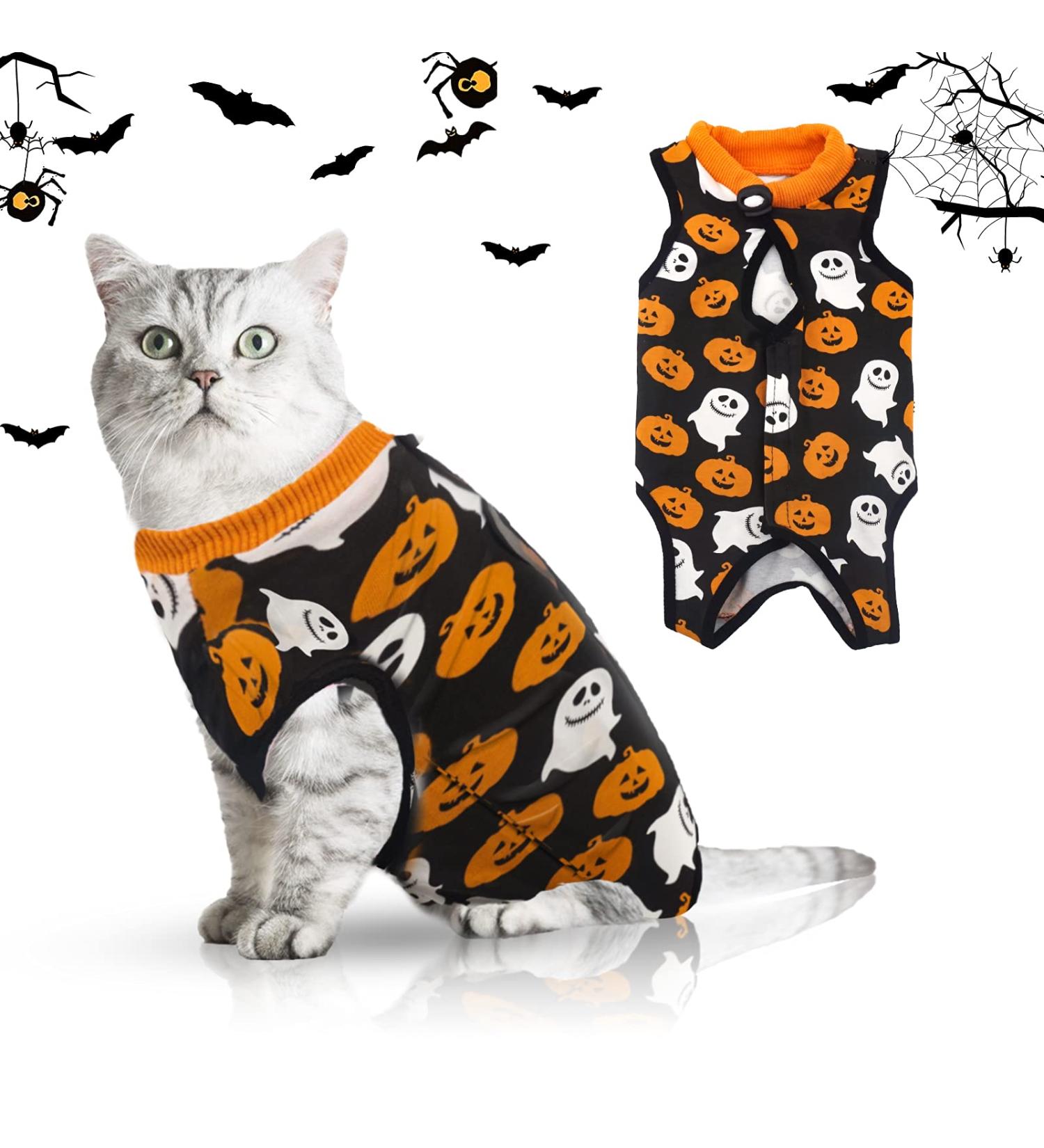 Buy Hipet Cat Surgical Suit for Belly Wounds & Skin Diseases | Anti-Licking Recovery Vest (L Black) - Replace E-Collar & Cone - Buy Online on GoSupps.com