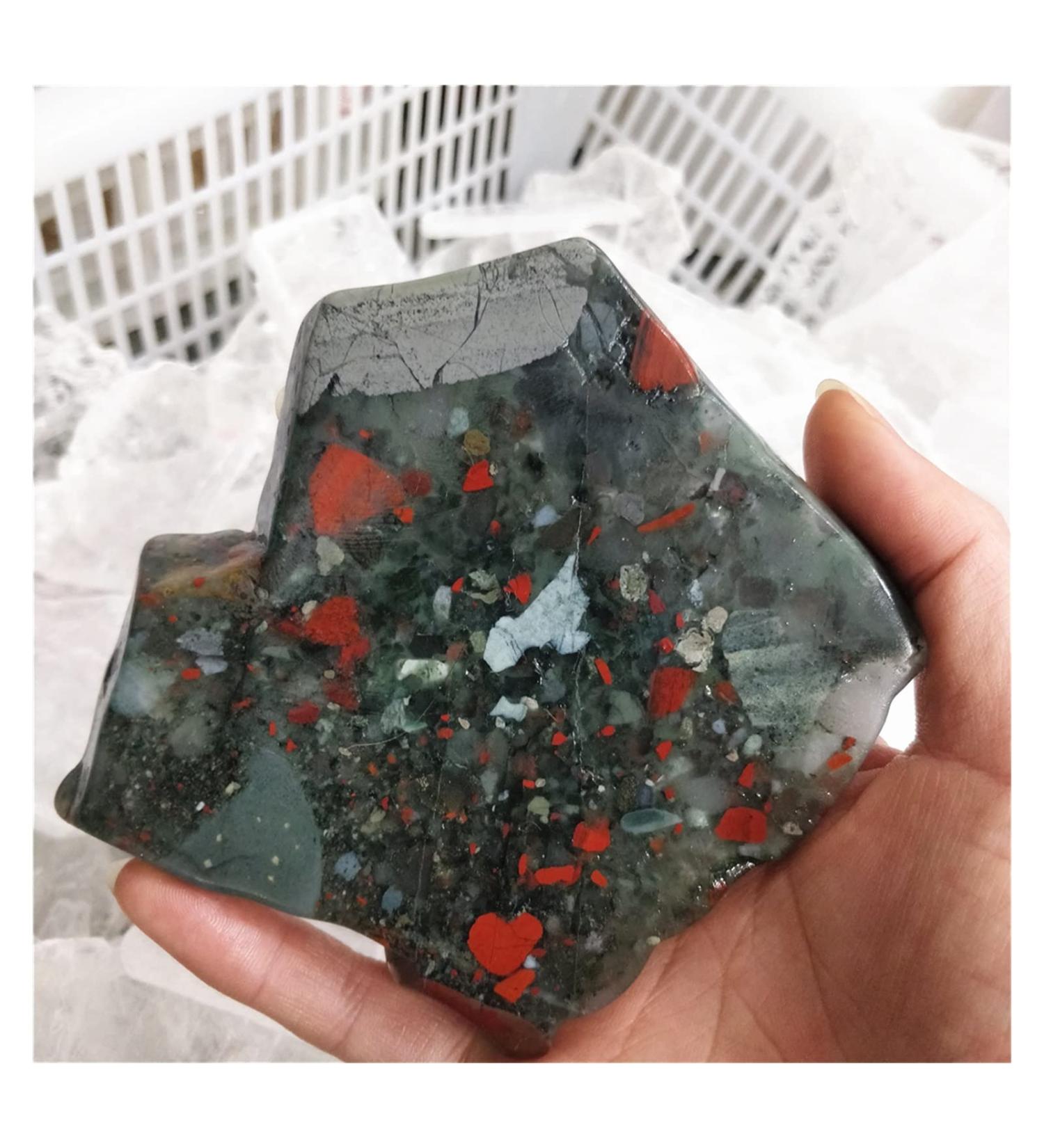 Natural Dragon Blood Crystal Rough Raw Stone Slabs Bloodstone Quartz Samples Coaster Plate Collections Specimens in Bulk (Size : 220-250g one) - Buy Online on GoSupps.com