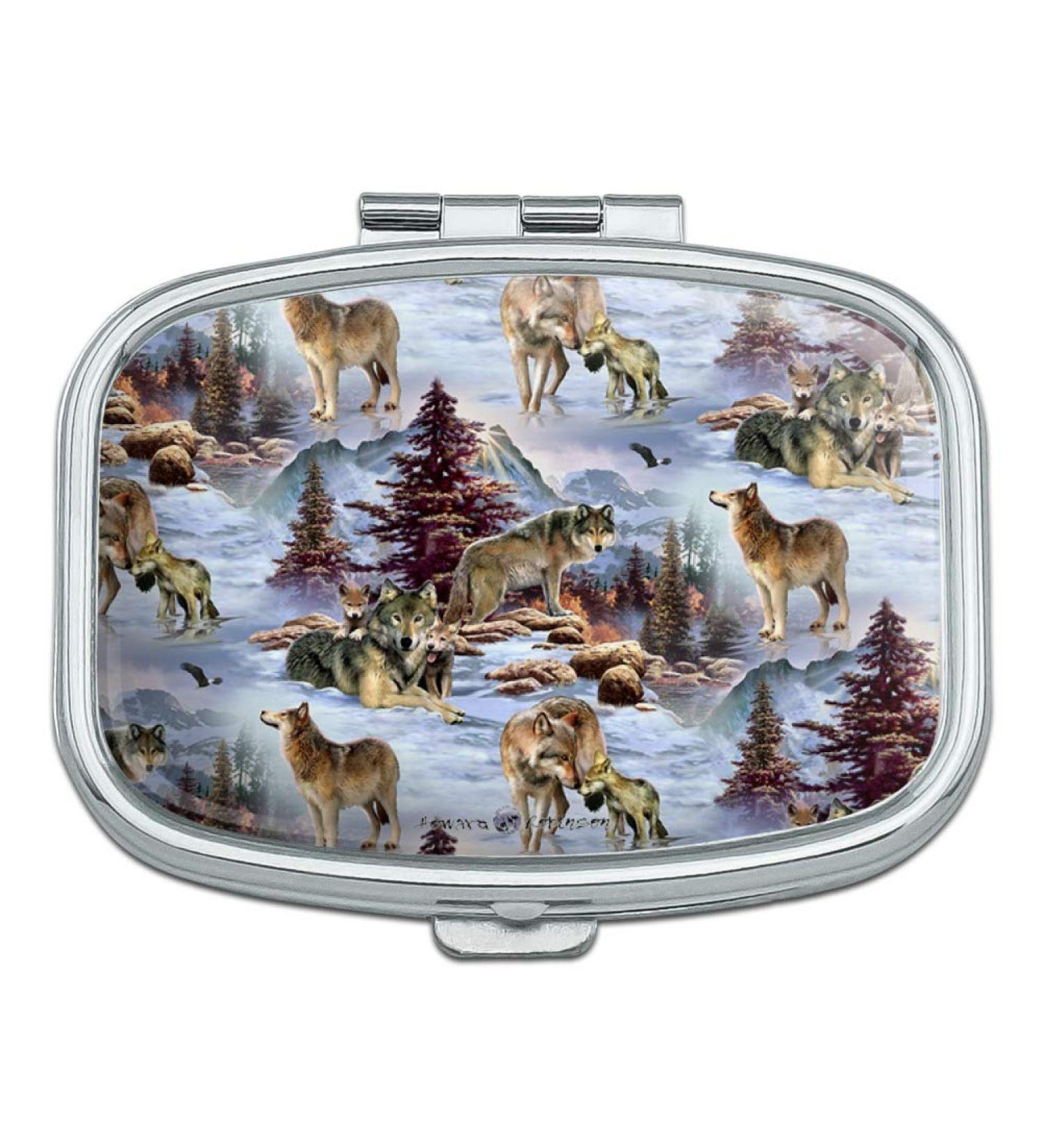 Shop Wolf Pack Baby Wolves Trinket Box - Snow Mountains Design - Perfect Gift for Nature Lovers | International Shipping Available - Buy Online on GoSupps.com