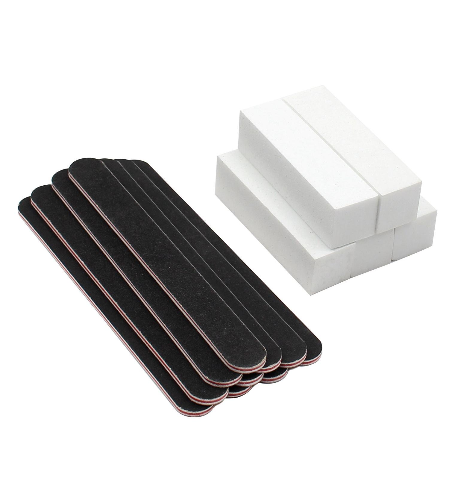 Almondcy Professional Nail Files Washable Double Sided Emery Boards 10 Pieces and Buffer Sanding Block File Nail Art Manicure Tools 5 Pieces (Black & White) - Buy Online on GoSupps.com