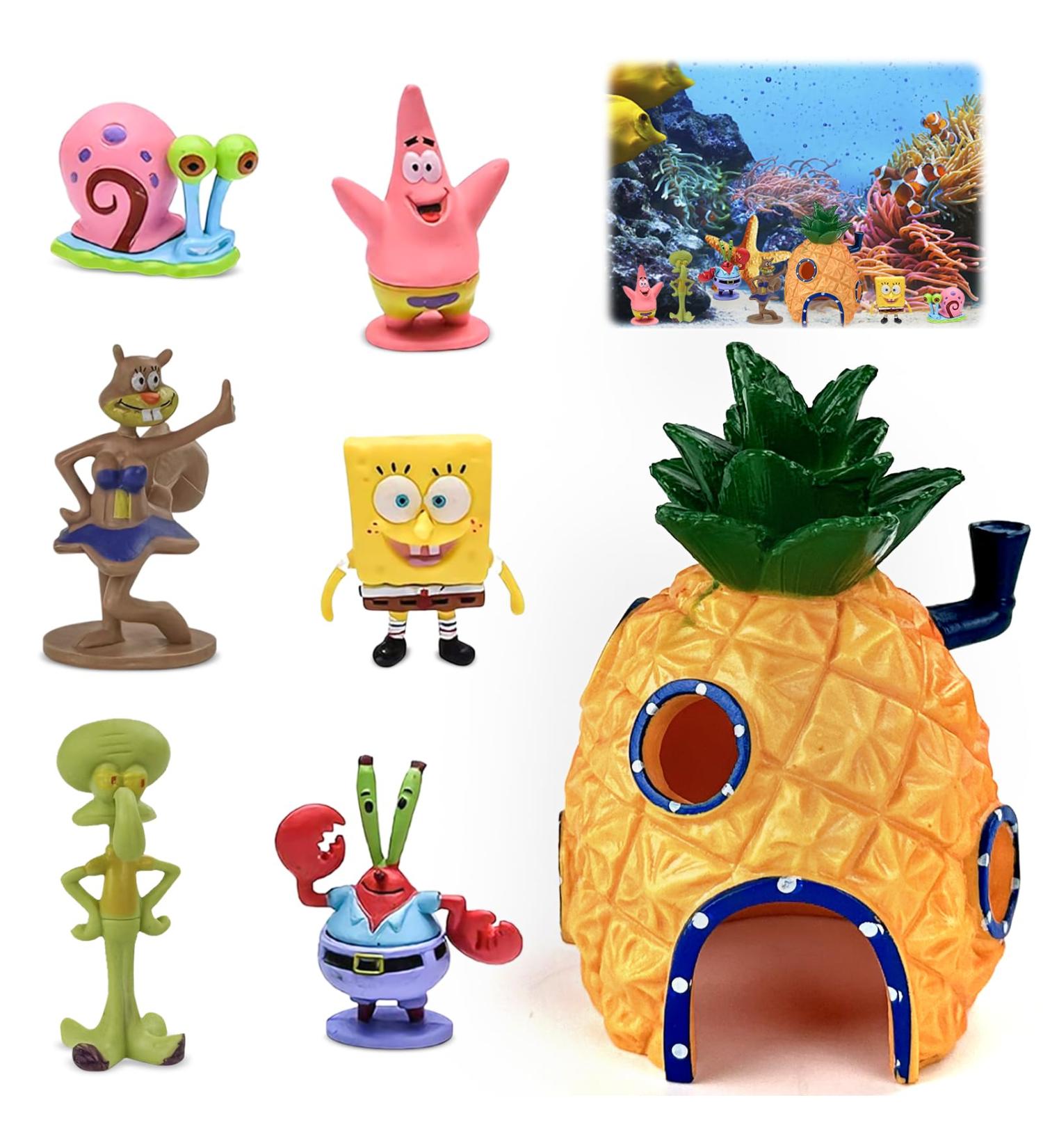 BGTLJKD 7 PCs Pineapple Aquarium Decoration - Spongebob Ornament & Underwater Landscape Decor for Fish Ponds & Aquariums - Buy Online on GoSupps.com