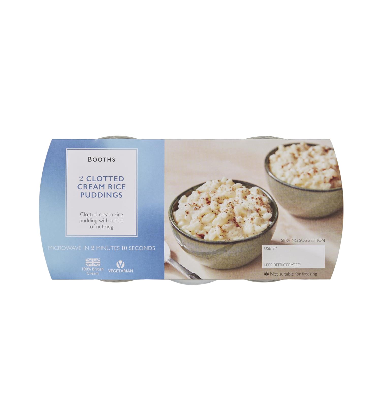 Booths Clotted Cream Rice Pudding 2 x 125g - Delicious Dessert Ready to Enjoy - Buy Online on GoSupps.com