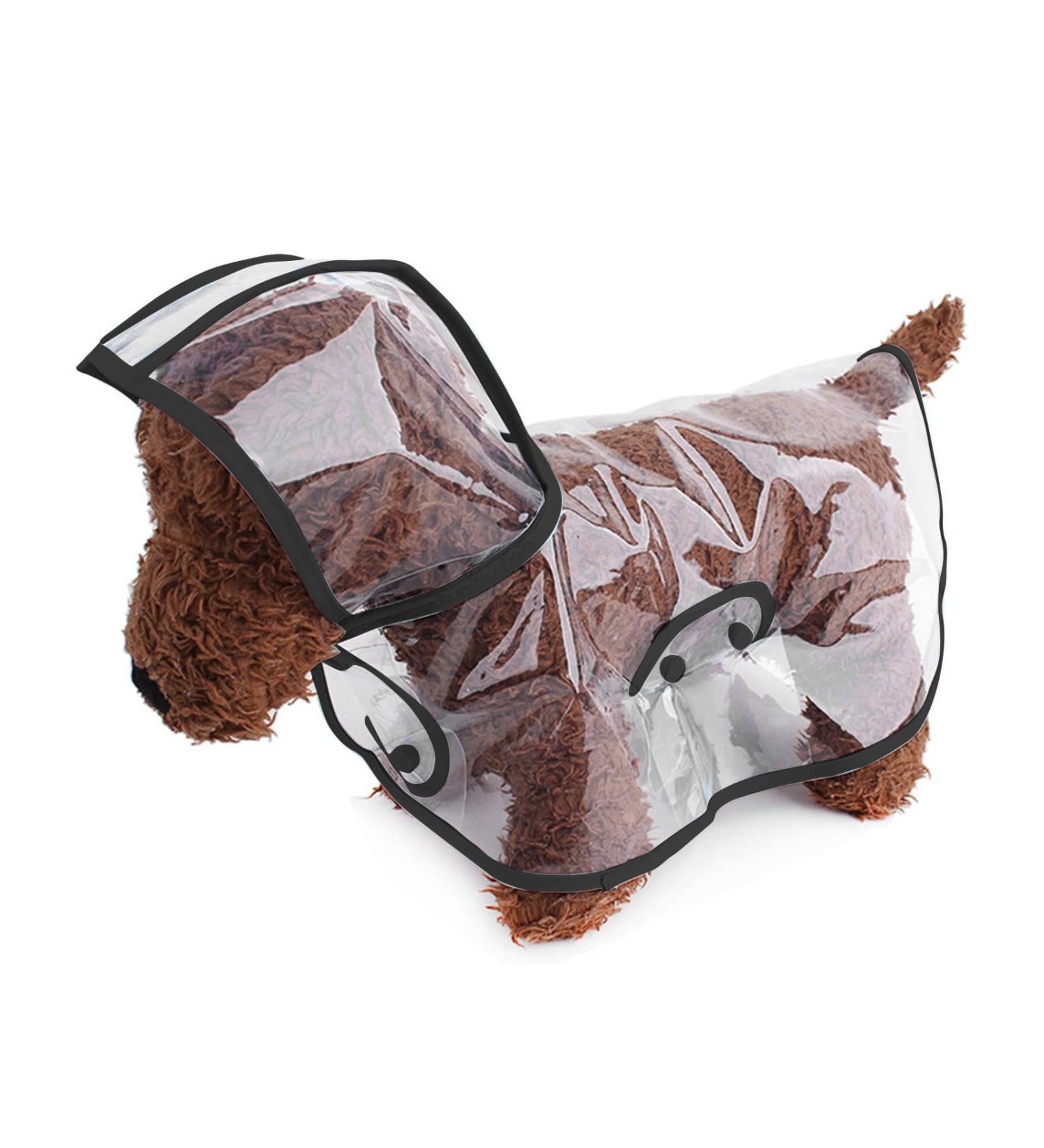 Petcute Waterproof Dog Raincoat with Hood - Breathable Transparent PVC Jacket for Large & Medium Dogs | 3XL Black - Buy Online on GoSupps.com