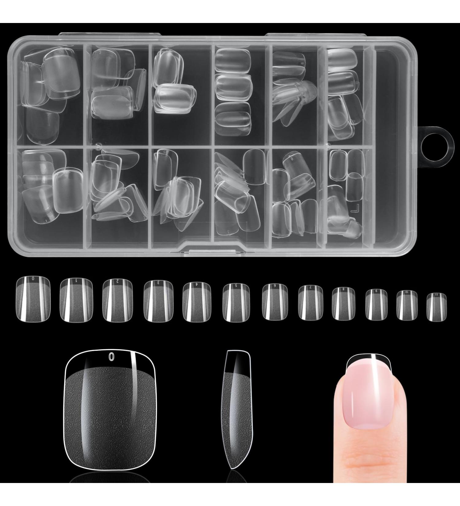  BUTBU BUTBU 120 Pieces Short Square Soft Gel Nails Full Cover False Nails 12 Sizes for Nail Extension and Nail Art DIY at Home - Buy Online on GoSupps.com