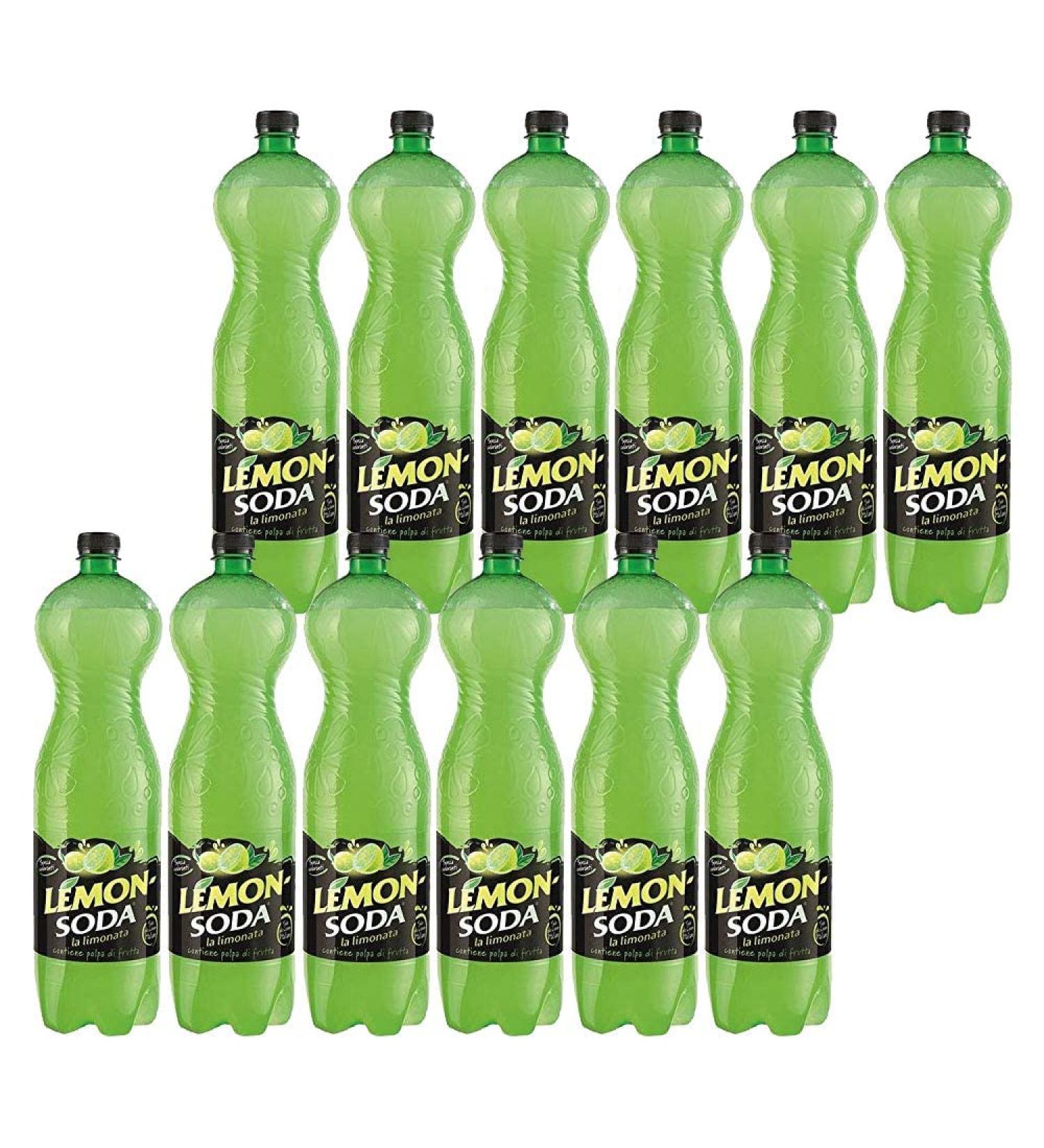 12x Lemonsoda PET 1Lt Campari bottle Lemon Soda Lemonade Lemon Italian