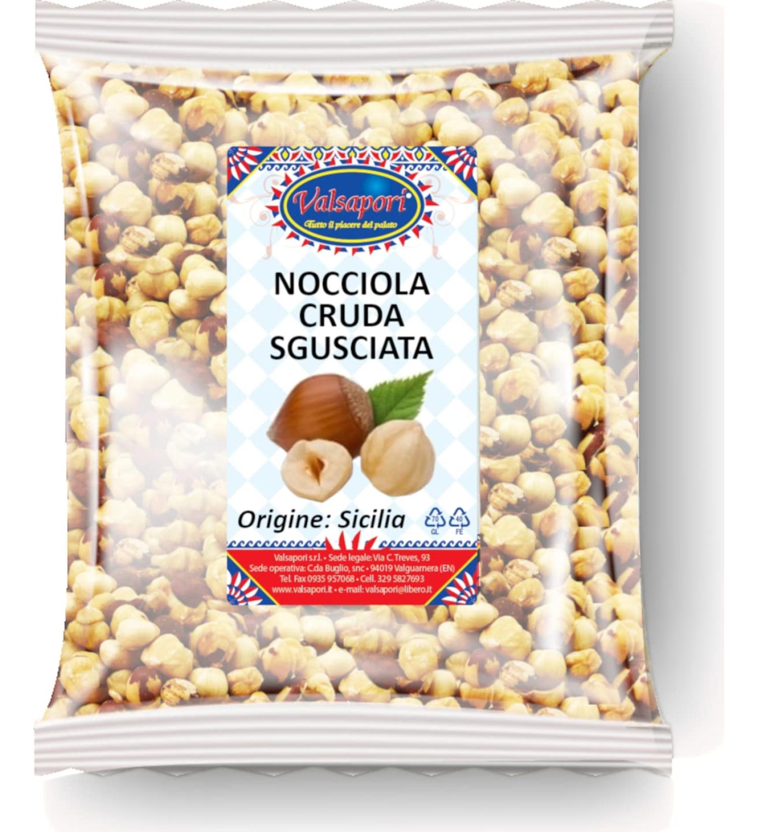  HOME LINE Valsapori - RAW KNOISEAUX - 500g envelope - Origin: Sicily | Raw and peeled Italian hazelnuts - Natural dried fruit snack not toasted without salt and added sugars - Buy Online on GoSupps.com