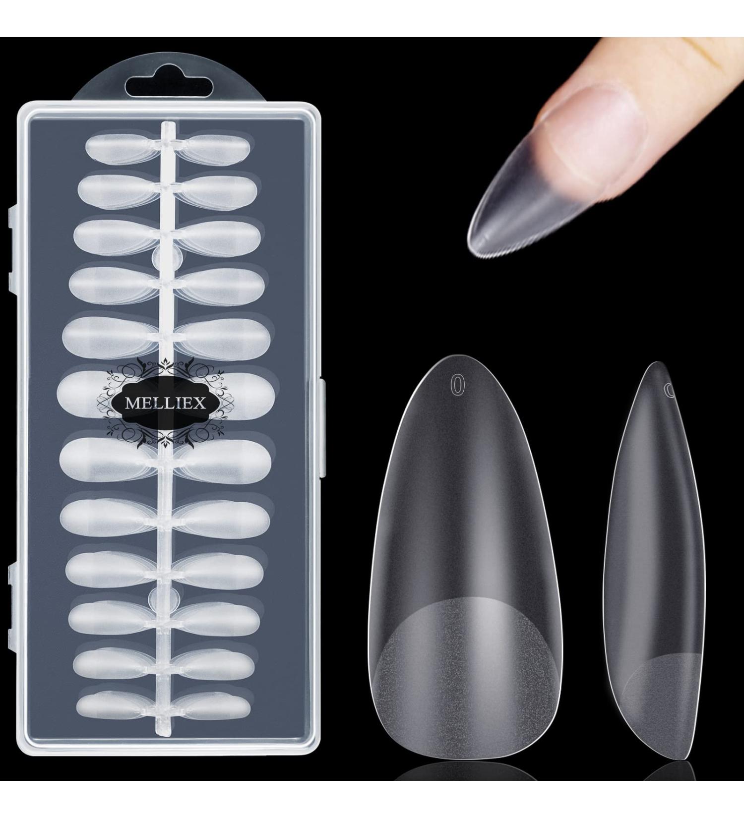 MELLIEX 240pcs Almond Nail Tips - Full Cover Soft Gel Press on Nails Extension - Clear Fake Nails for DIY - 12 Sizes - Buy Online on GoSupps.com