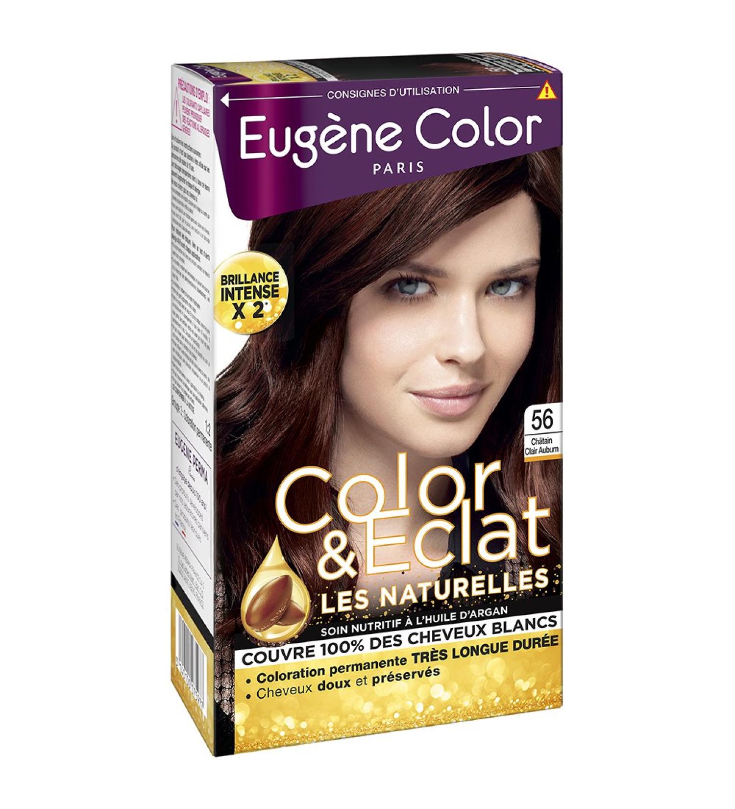 Eugène Color - Color & Eclat - Long-Lasting Shine Permanent Coloration with Argan Oil - Light Auburn Brown Shade