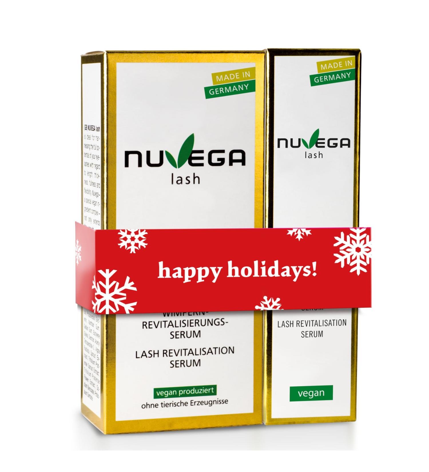 Nuvega Lash Vegan Eyelash & Eyebrow Serum Set - Longer Lashes in 4-6 Weeks | Made in Germany | 1ml & 3ml Growth Serum - Buy Online on GoSupps.com