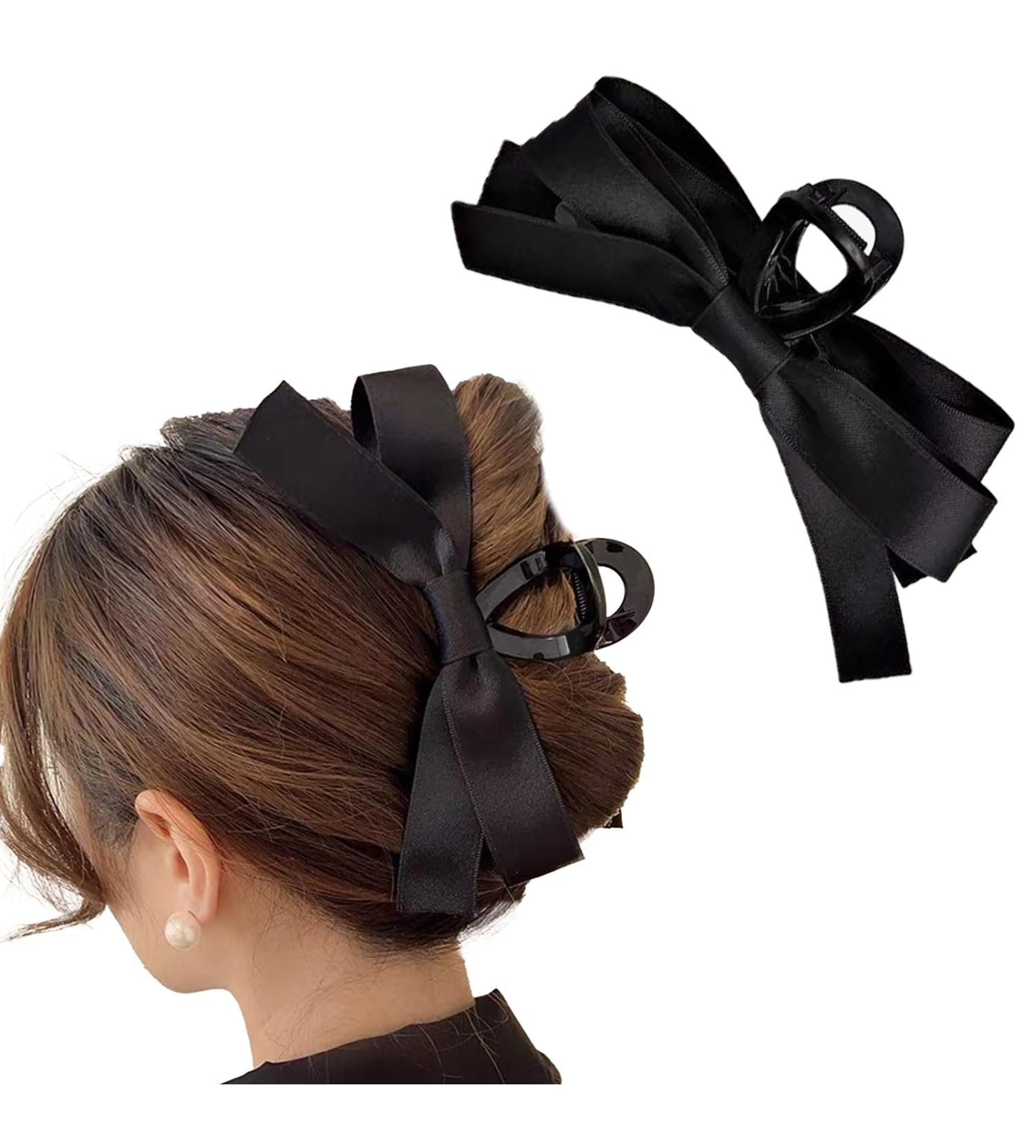Proamate Bow Hair Claw Clip for Women Girls Bow-knot Hair Claw Clips Barrettes for Thick Thin Hair Big Bows Hair Claws Barrette Nonslip Hair Clips for Women (1PC Black) 1PC Black - Buy Online on GoSupps.com