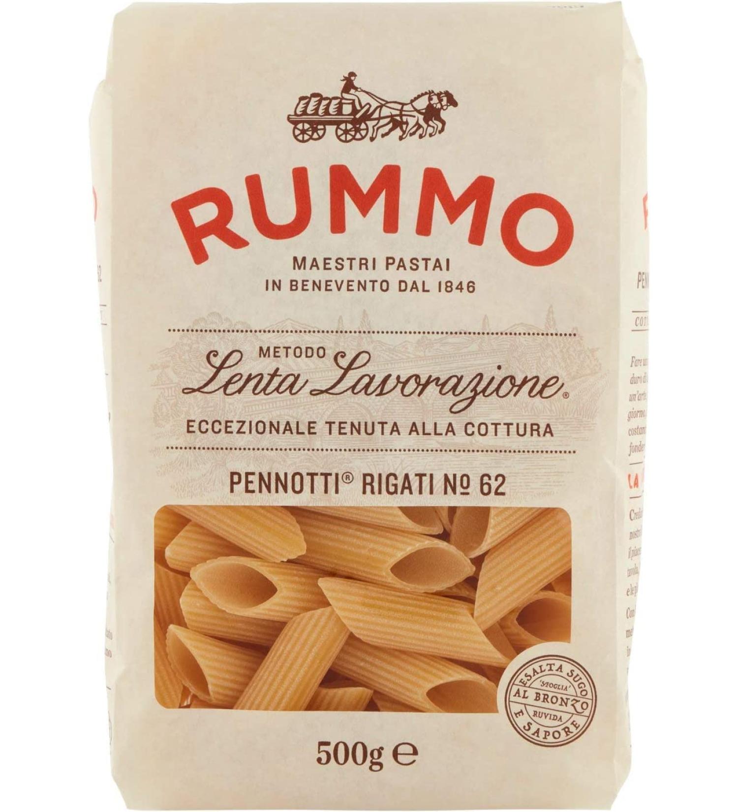  Italian Gourmet E.R. Rummo Pennoni Rigati N. 62 Durum Wheat Semolina Pasta 500g + Box Italian Gourmet Tomato Pulp 400g - Buy Online on GoSupps.com