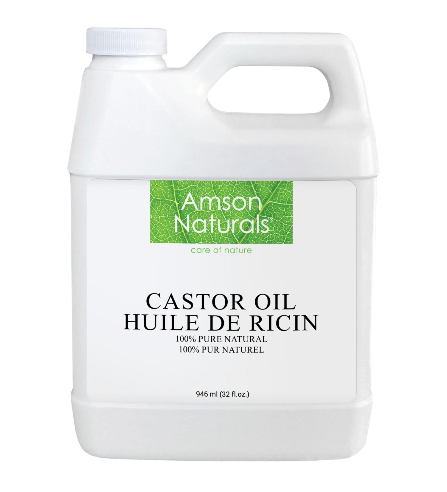 Castor Oil 946 ml / 32 oz -100% Pure & Natural Castor oil Cold pressed Hexane free for Hair Eyelashes Eyebrows Lash Beard Skin Multipurpose carrier oil for essential oils Huile de ricin pour cheveux Amson Naturals 946 ml (Pack of 1) - Buy Online on GoSupps.com