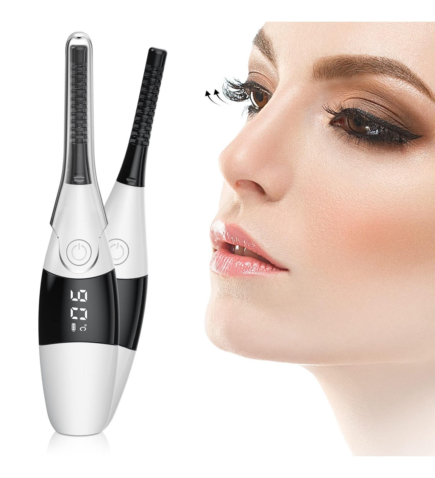 Heated Eyelash Curler - Electric Makeup Tool for Naturally Curled Lashes | 4 Adjustable Temperatures | USB Rechargeable & 24-Hour Lasting | Perfect for Women (White - Buy Online on GoSupps.com