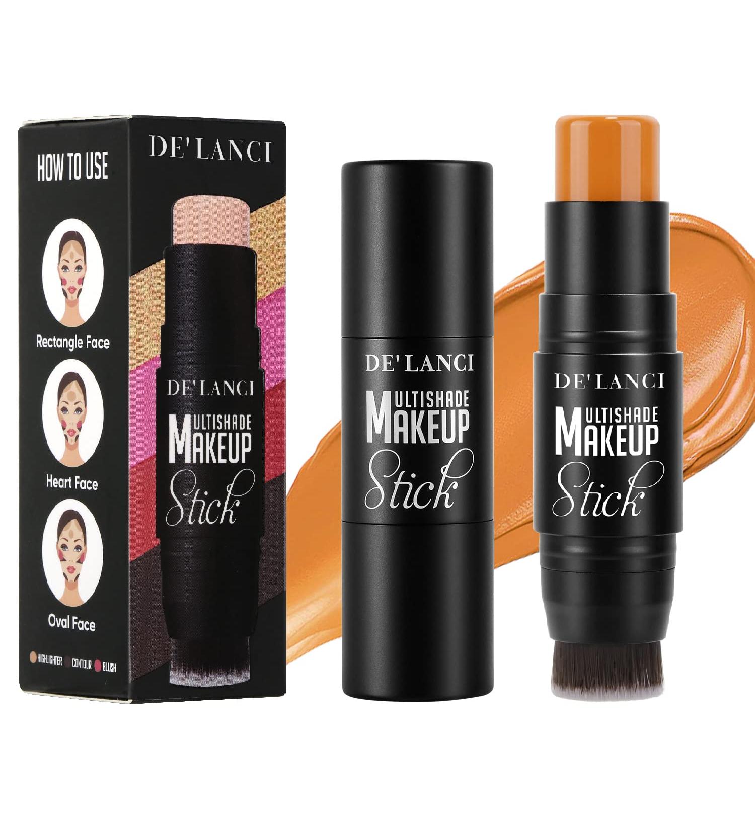 Afflano 2-in-1 Contour Stick Makeup Brush - Longwear Waterproof Brightening and Shading Face Body Pencil - Orange Concealer Stick for Dark Circles - 02 Caramel - Buy Online on GoSupps.com