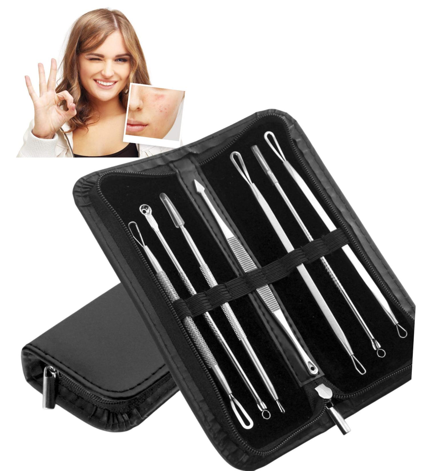 SAVBIN 7-Piece Blackhead Extraction Kit for Nose & Face - Professional Comedone & Pimple Remover Tool Set - Buy Online on GoSupps.com